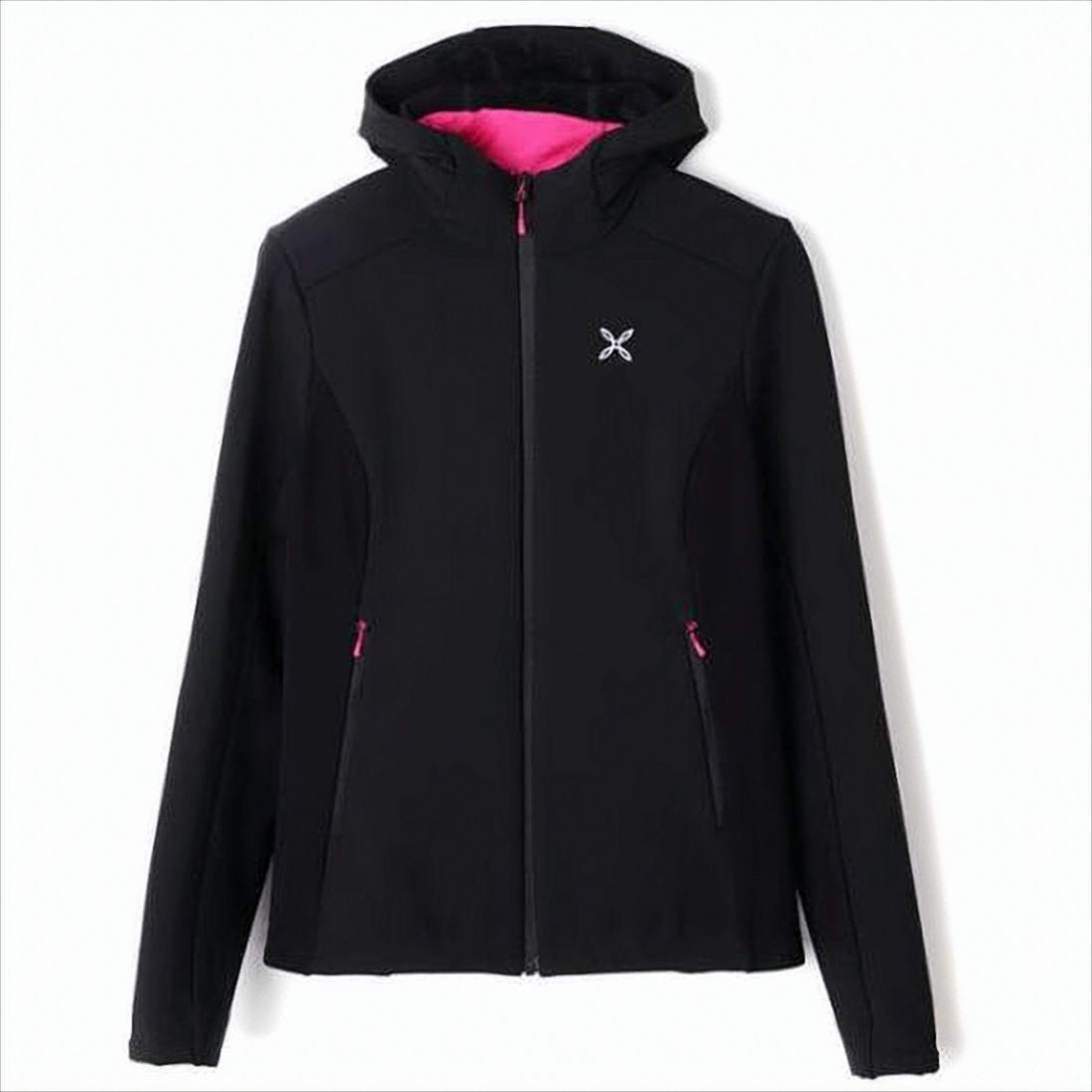 Fitted Black Jacket with Hood and Reflective Accents
