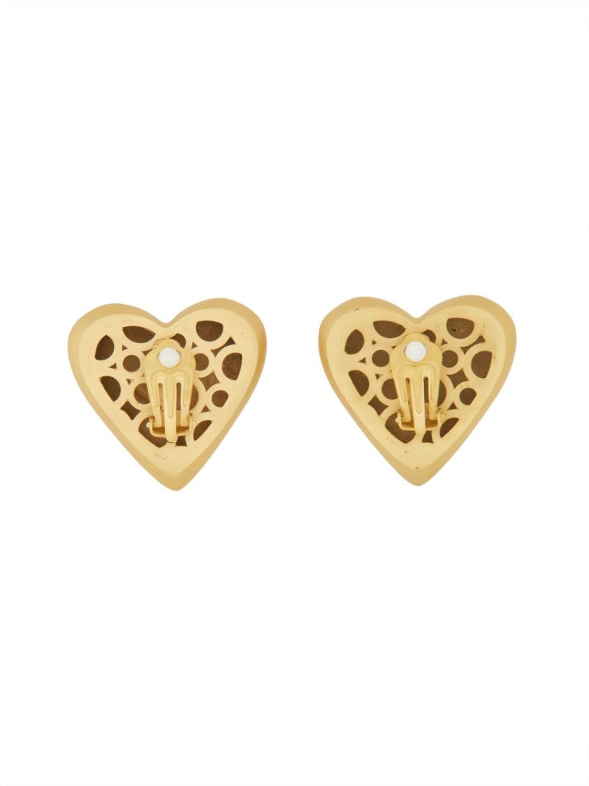 Heart Earrings With Dg Logo