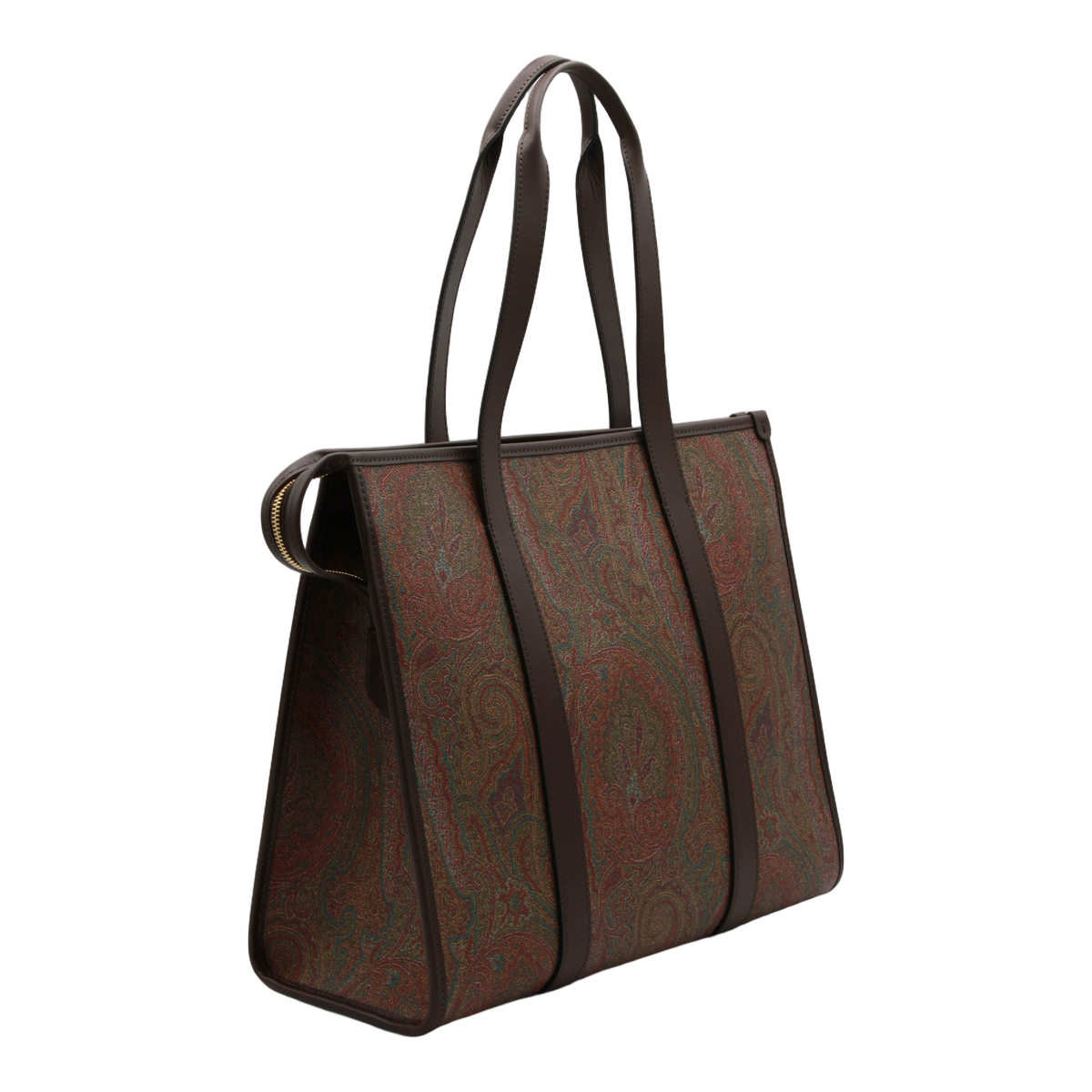 Structured Tote Bag with Classic Paisley Pattern