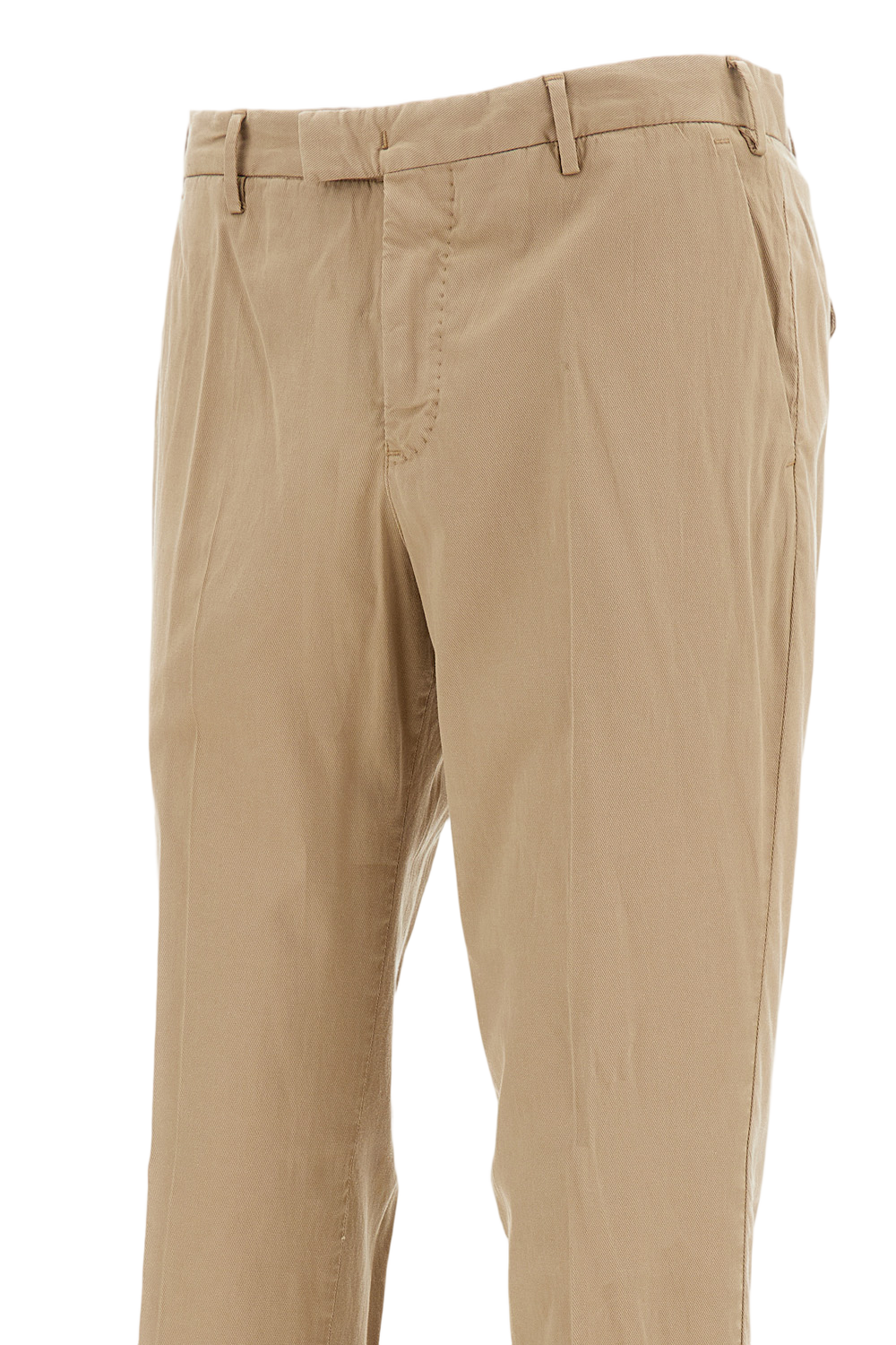 Soft Beige Slim-Fit Trousers with Tailored Design