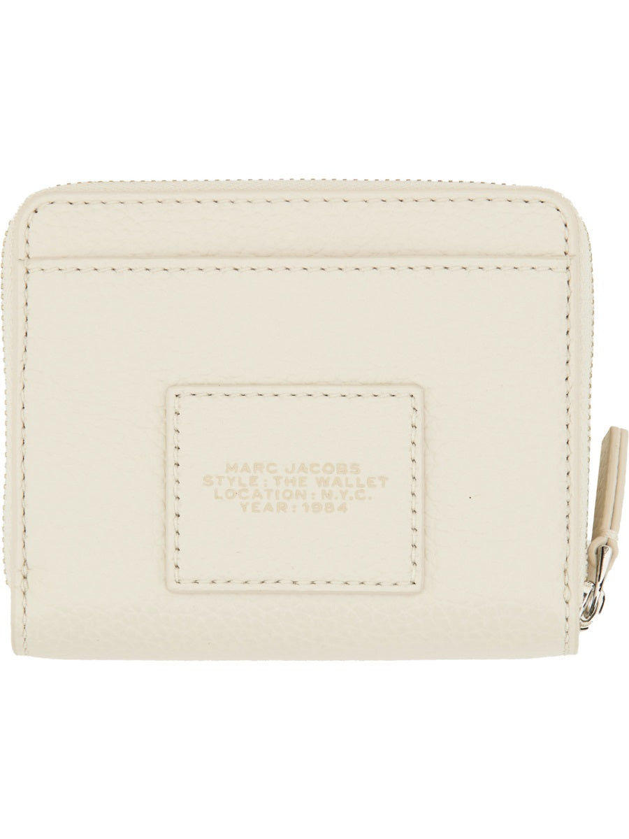 Black Smooth Leather Zip Around Mini Wallet