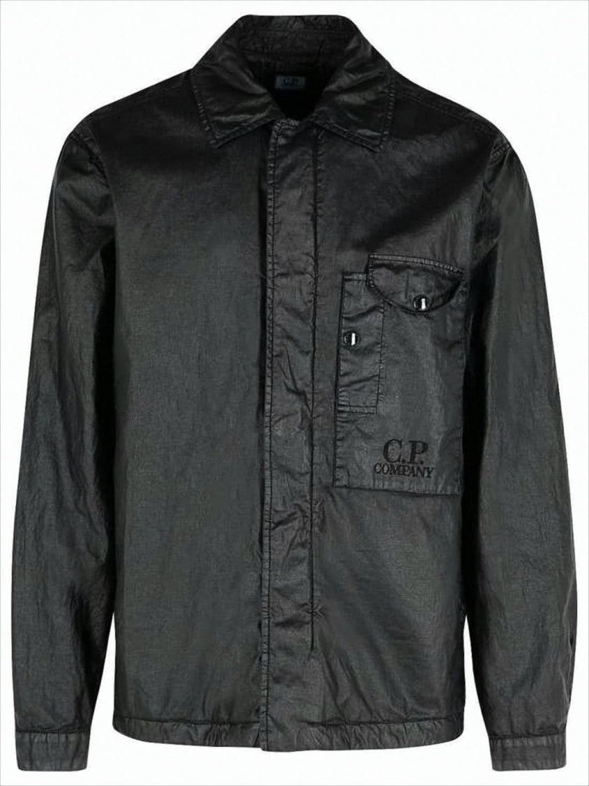 Linen Black Jacket with Classic Collar