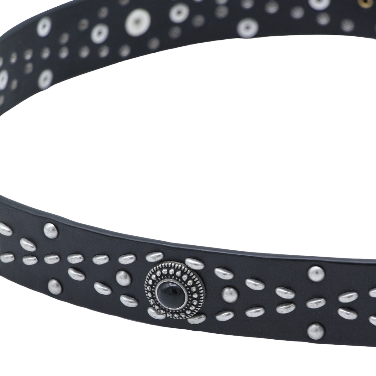 Intricate Studded Black Belt