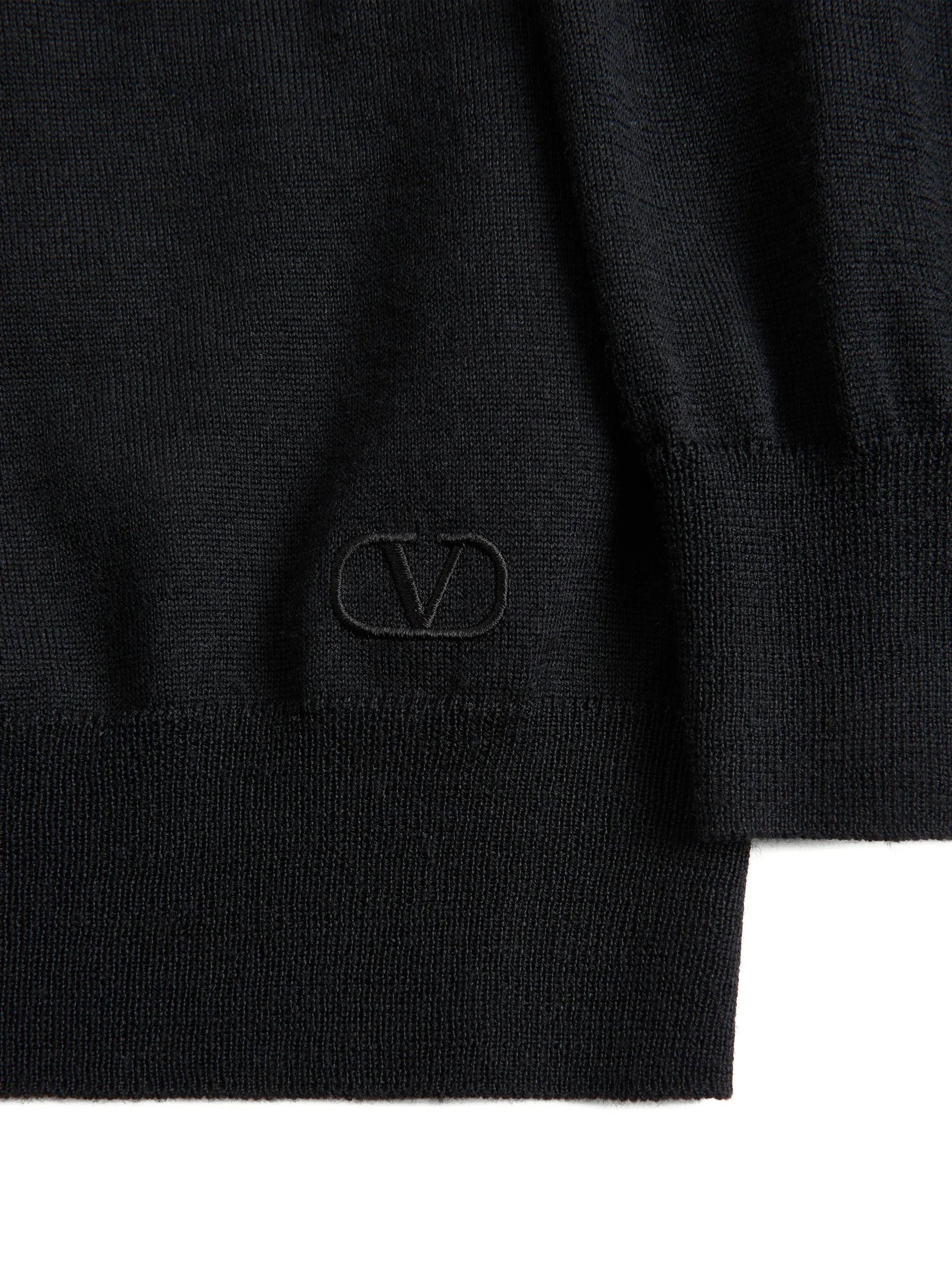 Black Vlogo Signature Wool Sweater