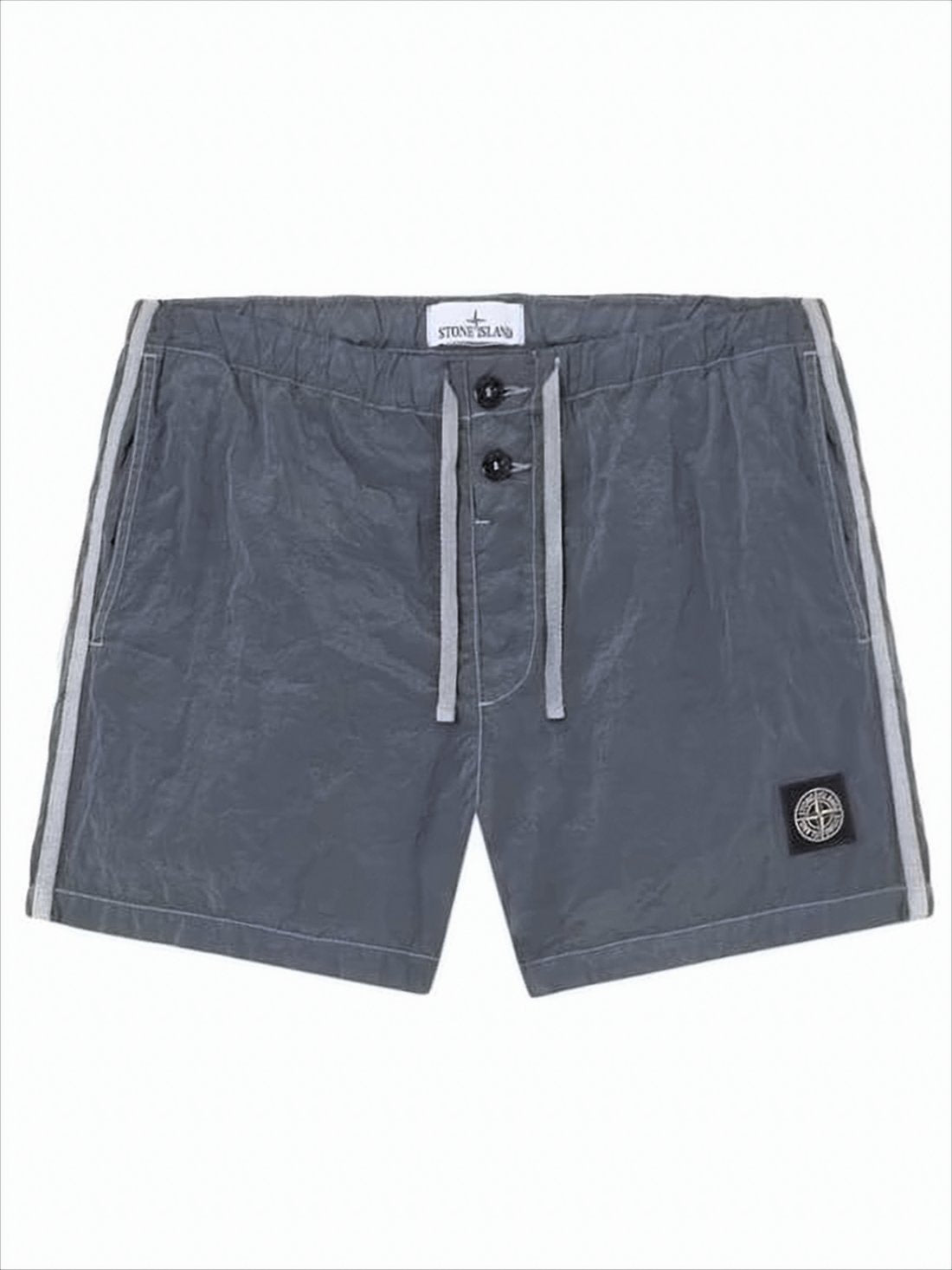 Muted Grey Crinkled Texture Shorts