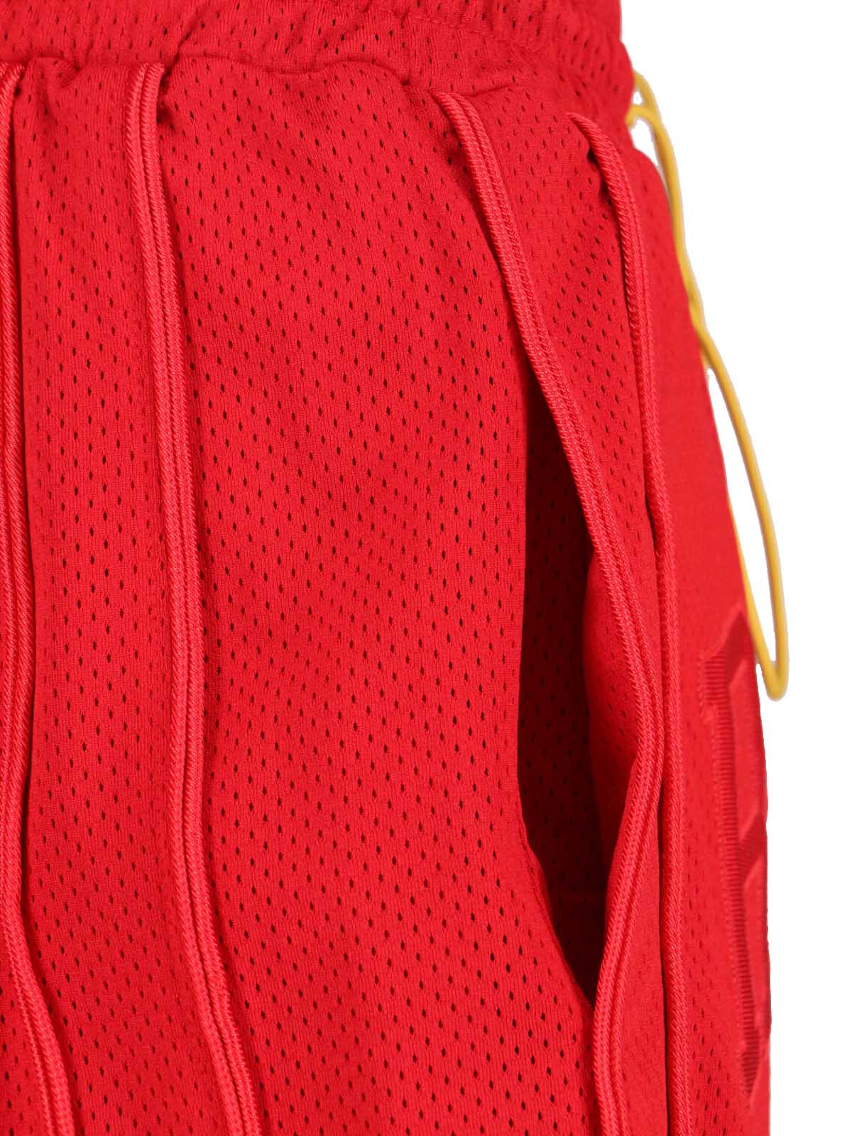 Red Straight-Leg Shorts With Classic Waistband