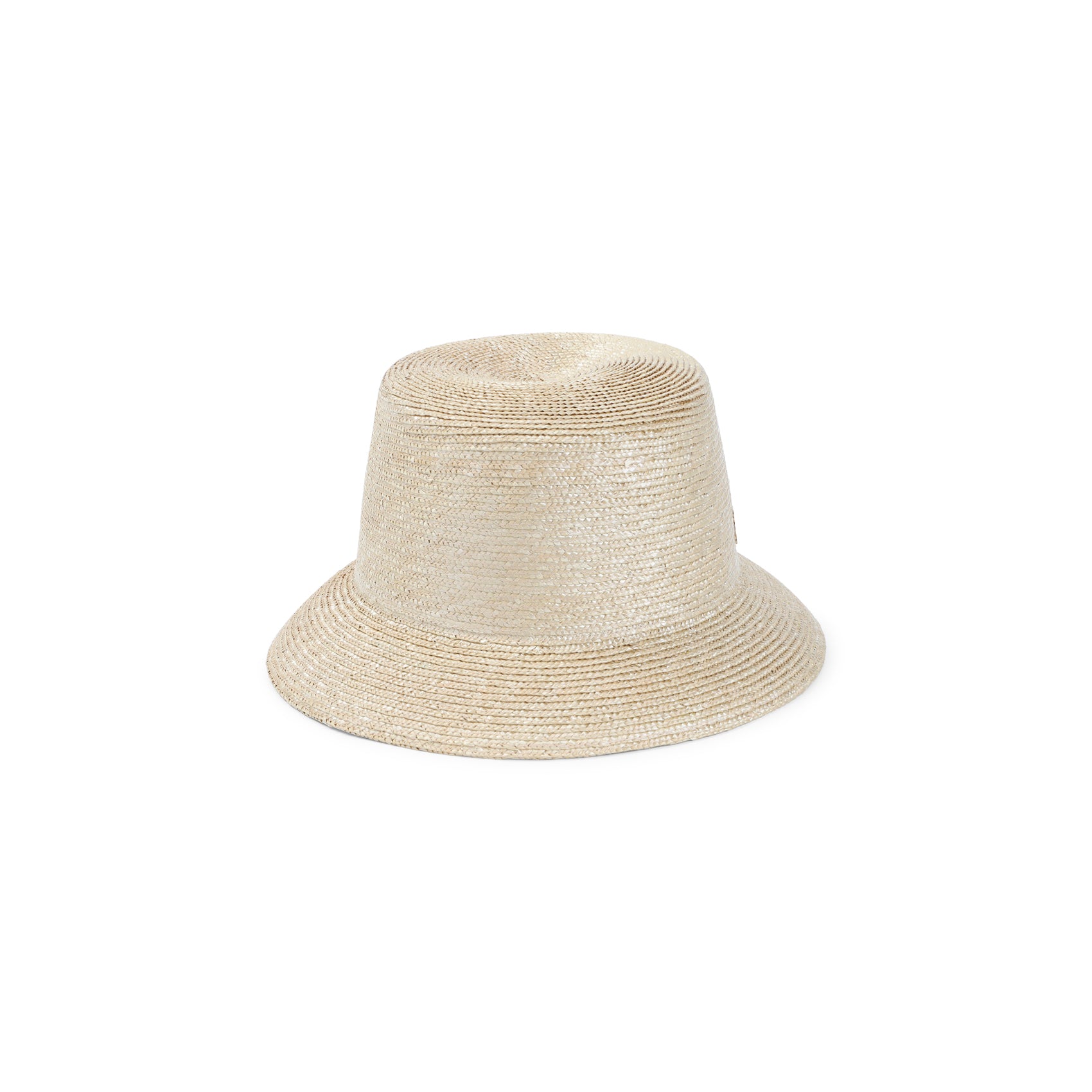 Straw Bucket Hat With Rounded Crown