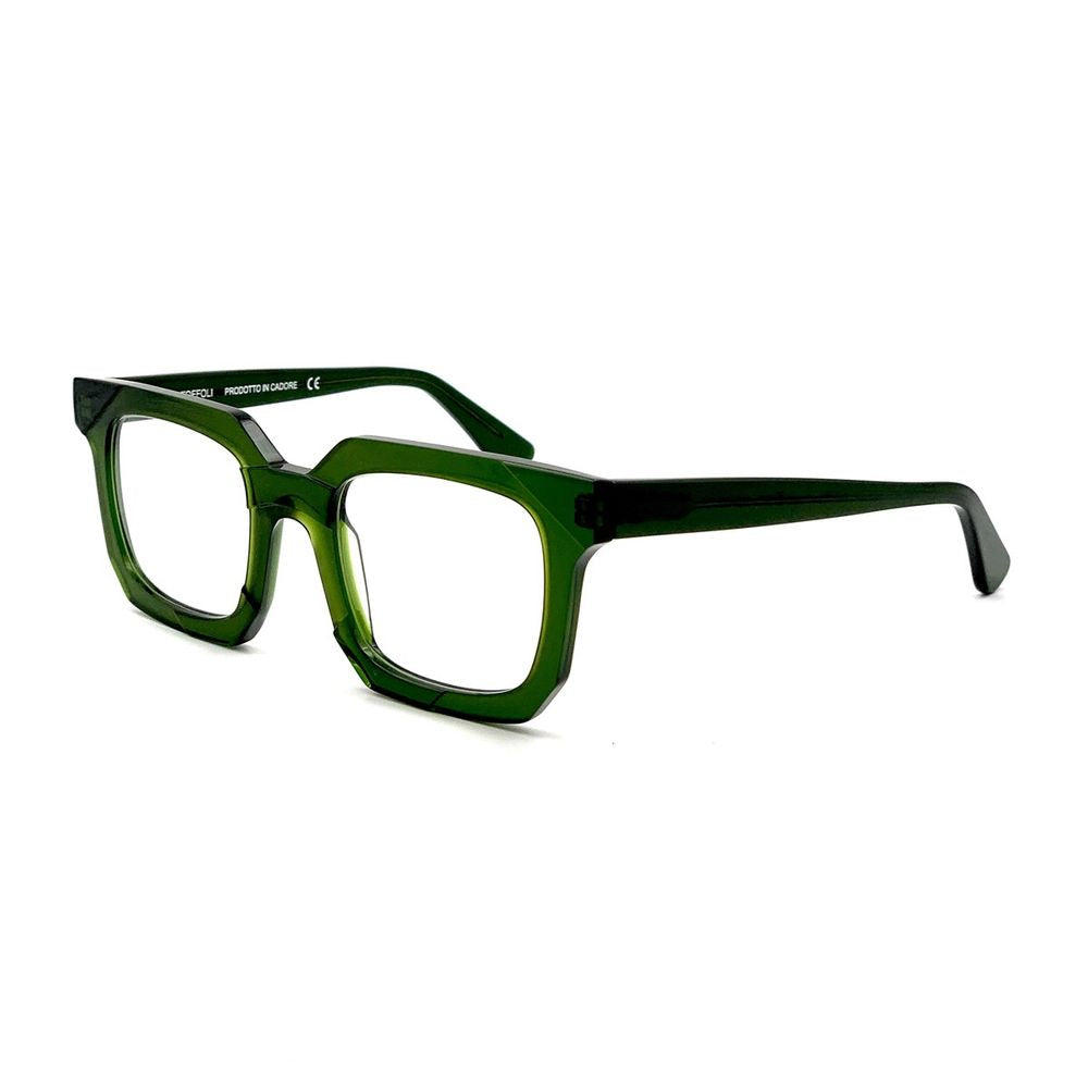 T057 438 Green Translucent Green Rectangular Eyeglasses