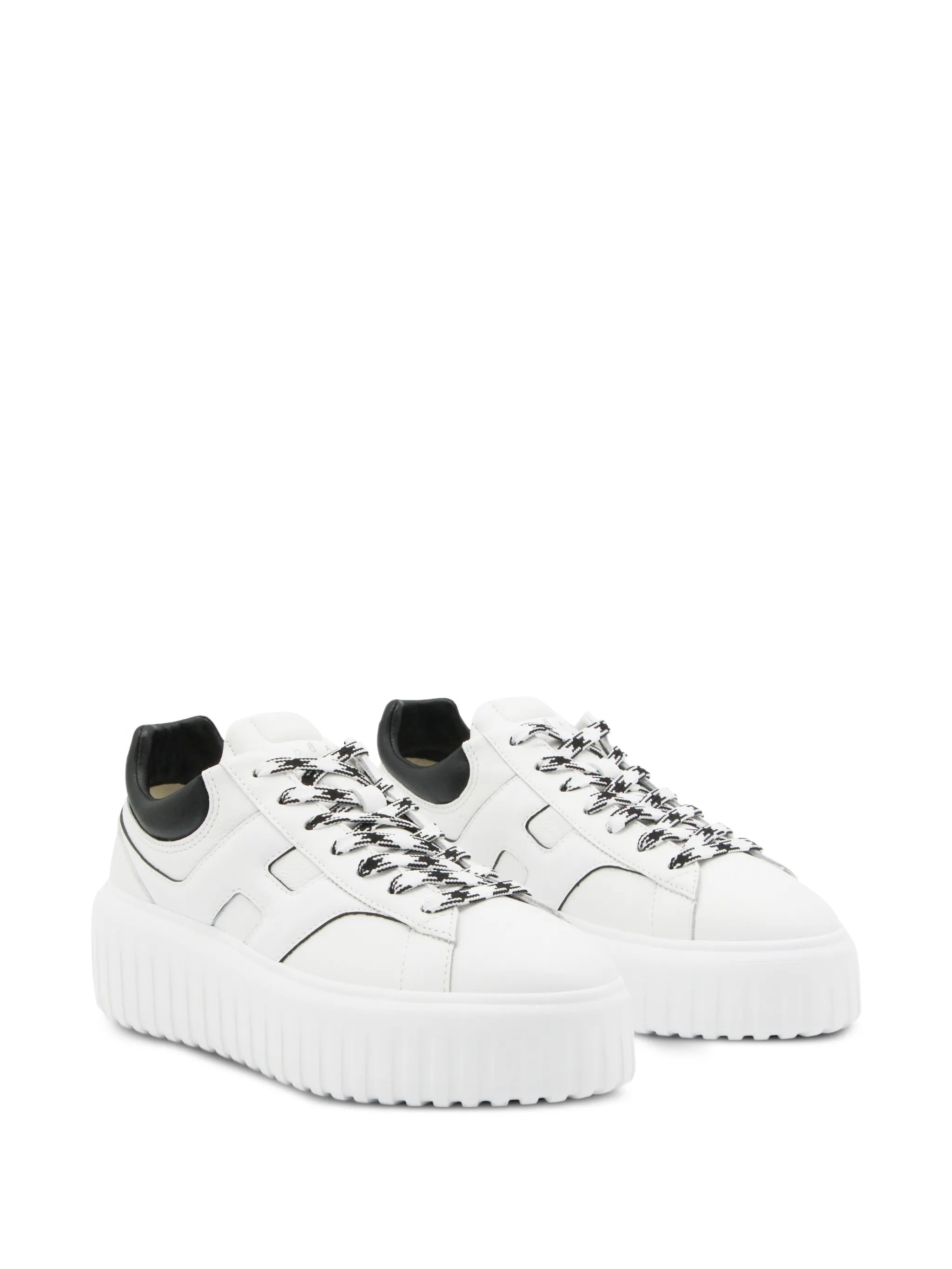 White Chunky Sole Black Accent Sneakers