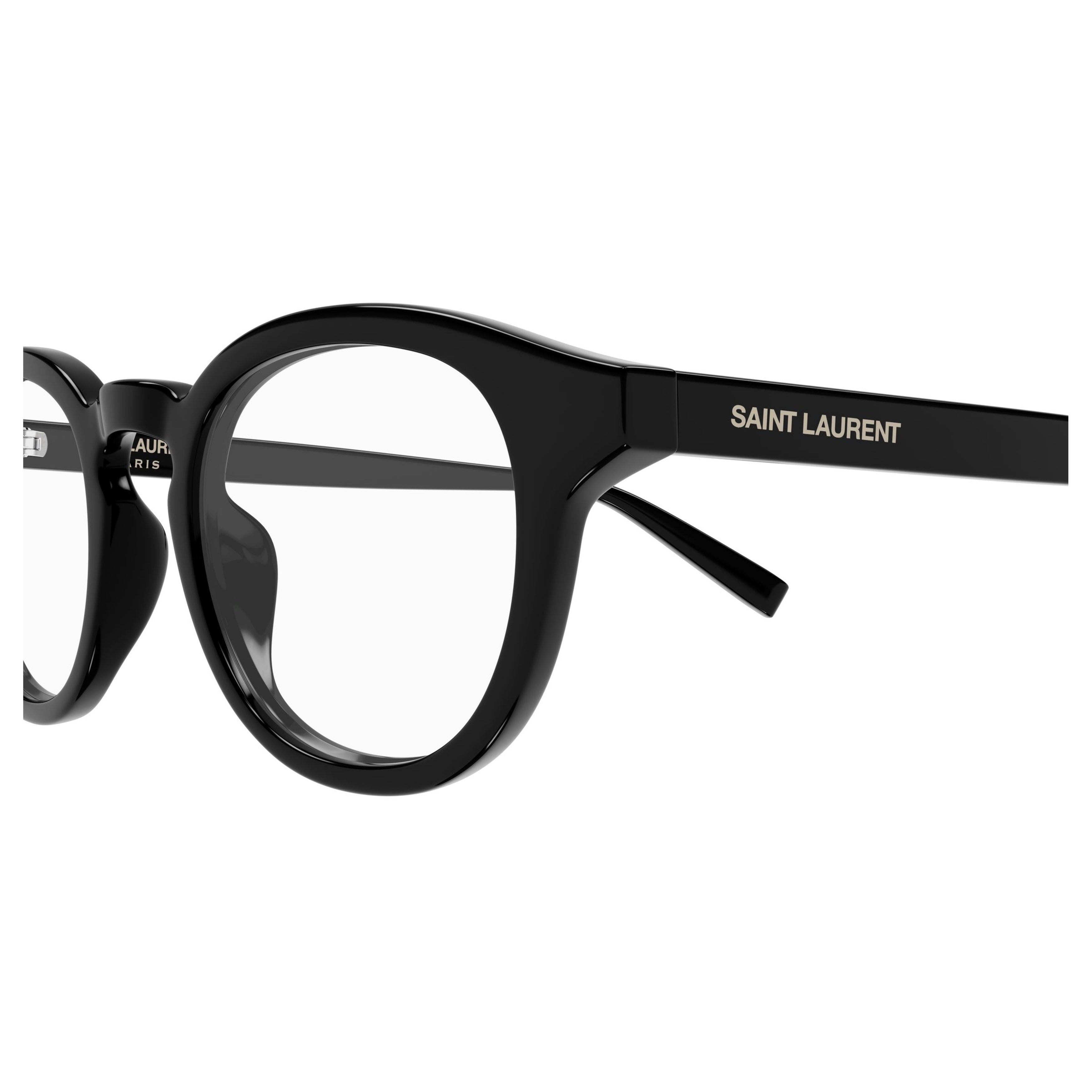 Classic Round Frame Eyeglasses With Glossy Black Finish