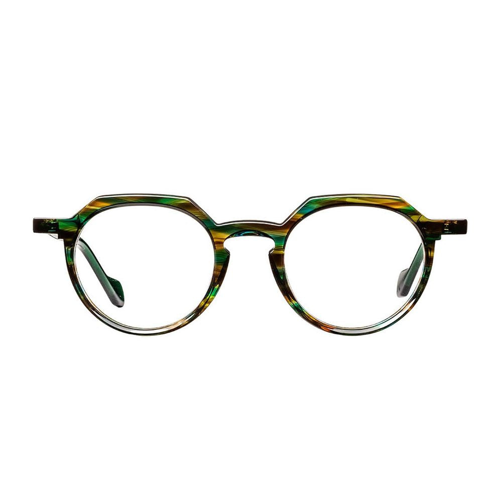 Hylo Round Acetate Sunglasses With Geometric Details
