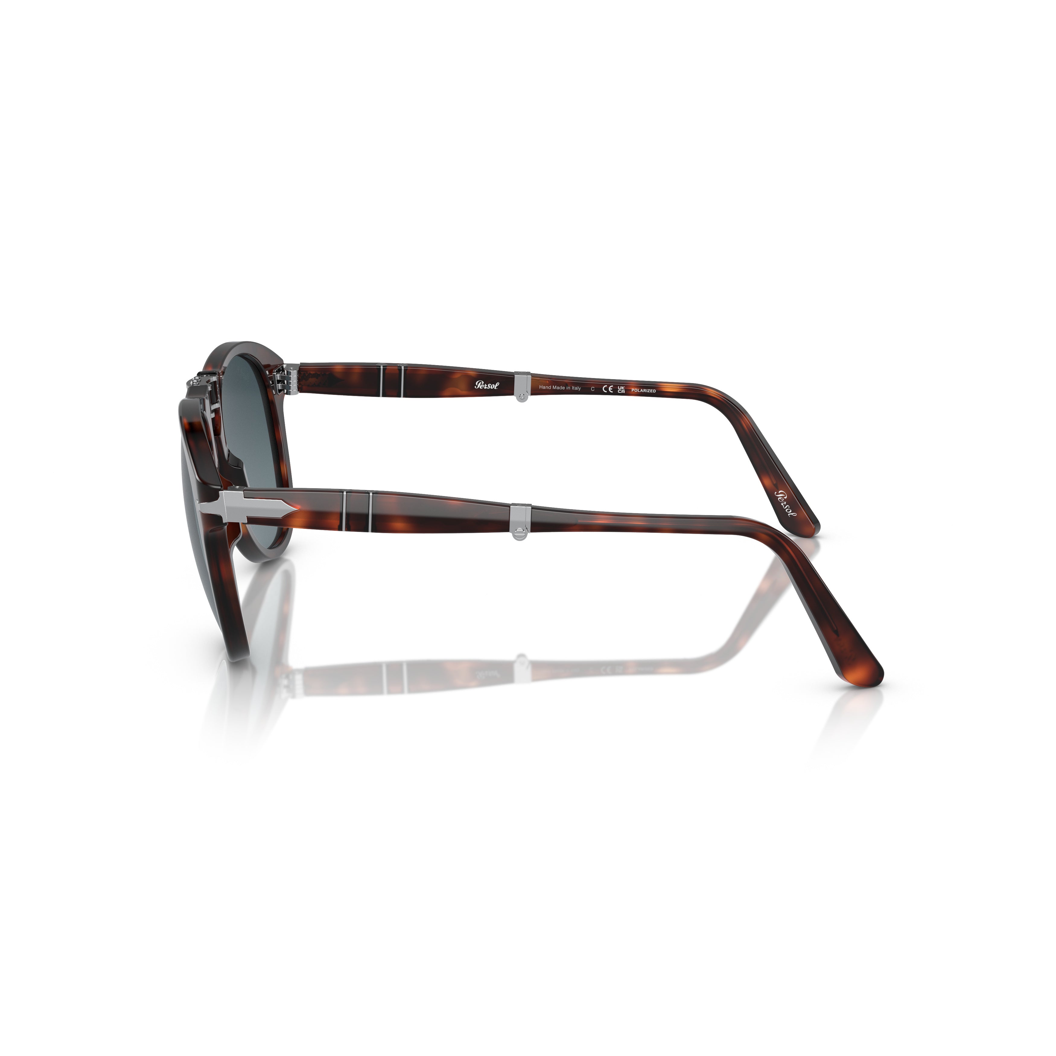 0po0714 Round Tortoiseshell Acetate Sunglasses with Keyhole Bridge