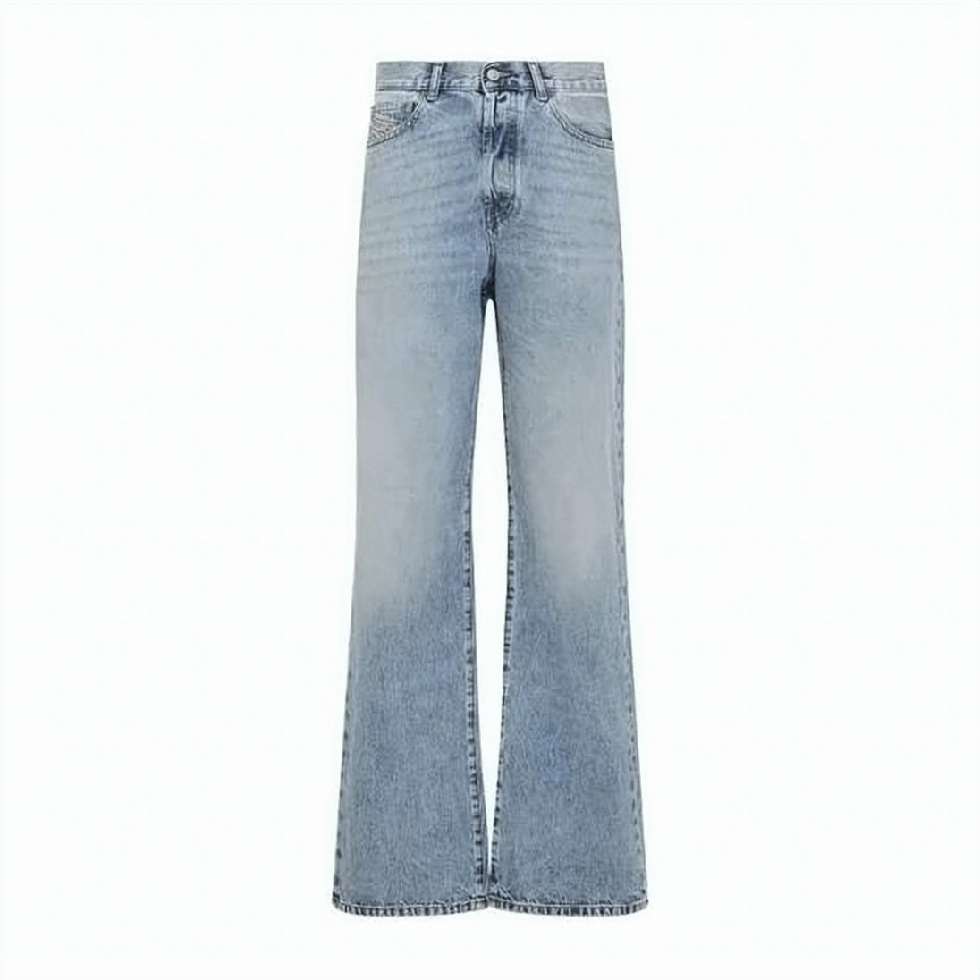 Light Wash Flared Cotton Denim Pants