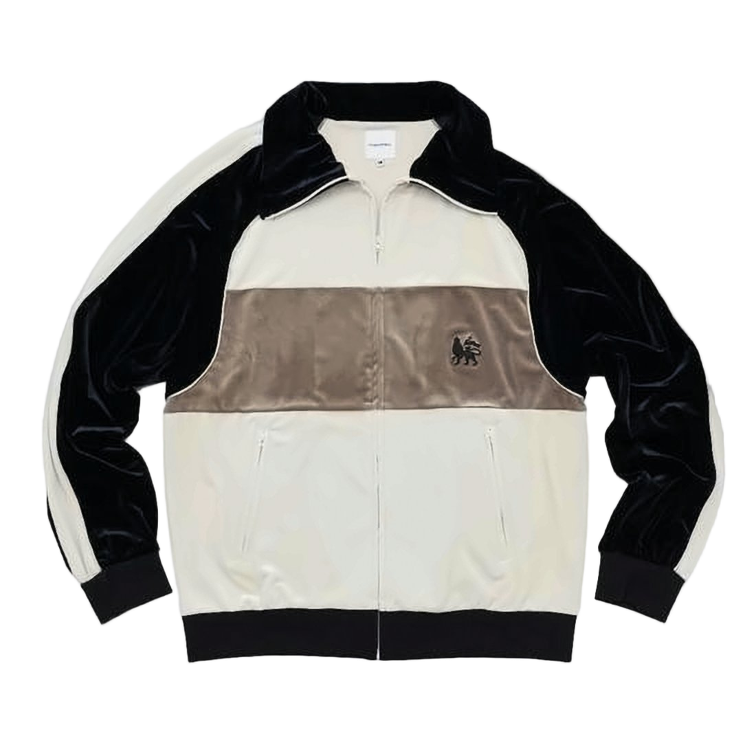 Color-Block Zip-Up Jacket with Ribbed Details