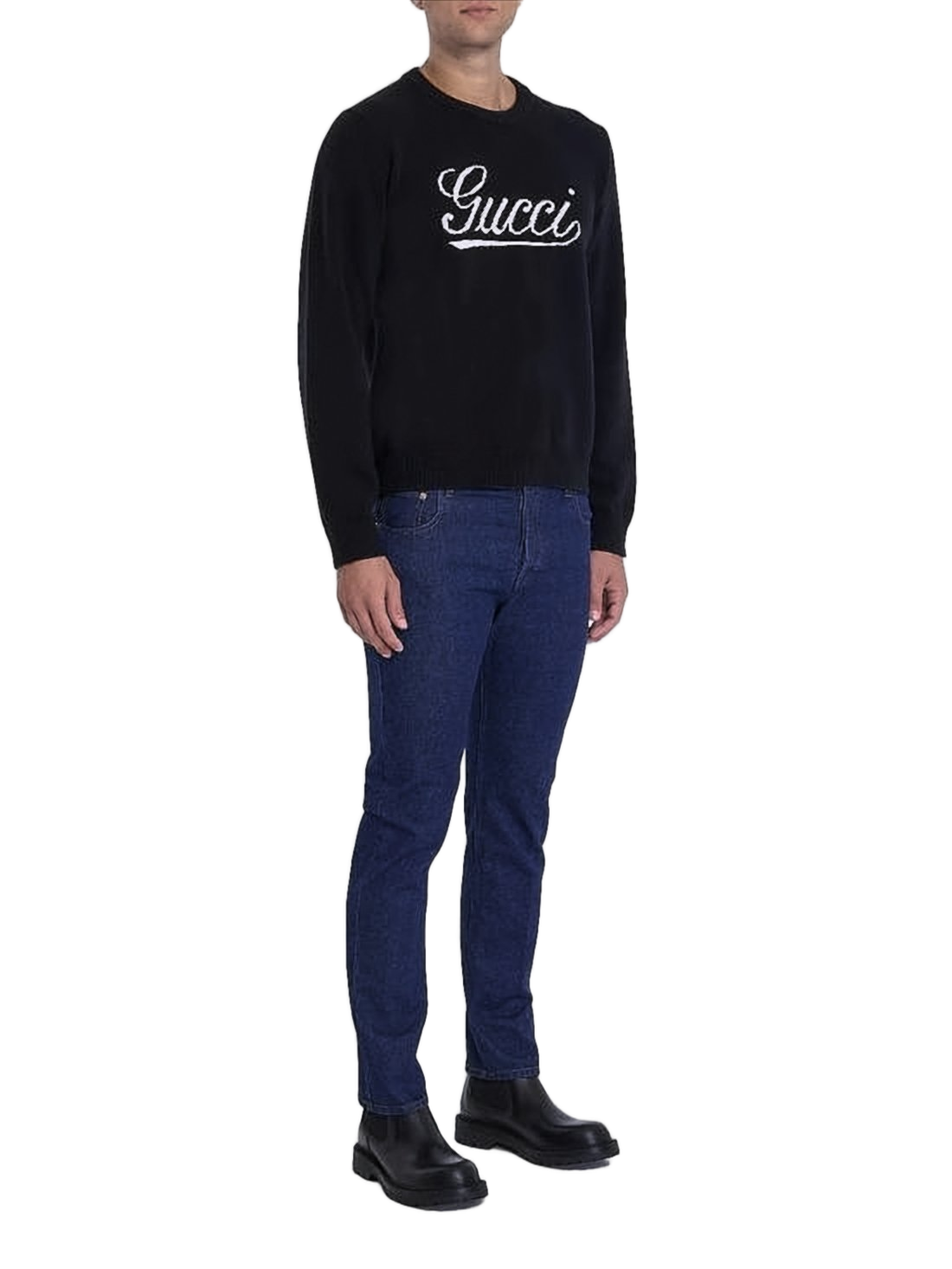 Indigo Wash Straight-Leg Denim Pants
