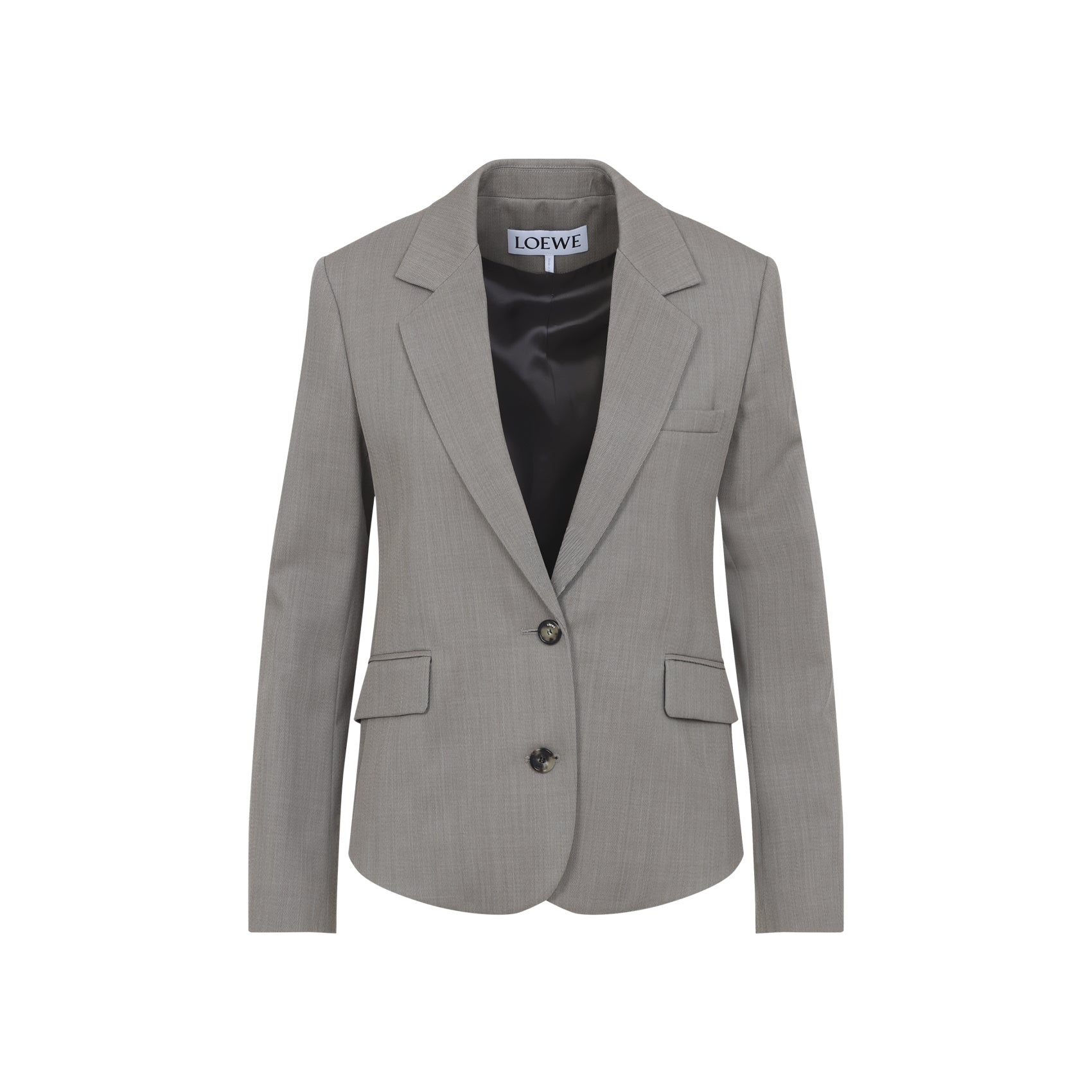 Tailored Grey Wool Blend Jacket