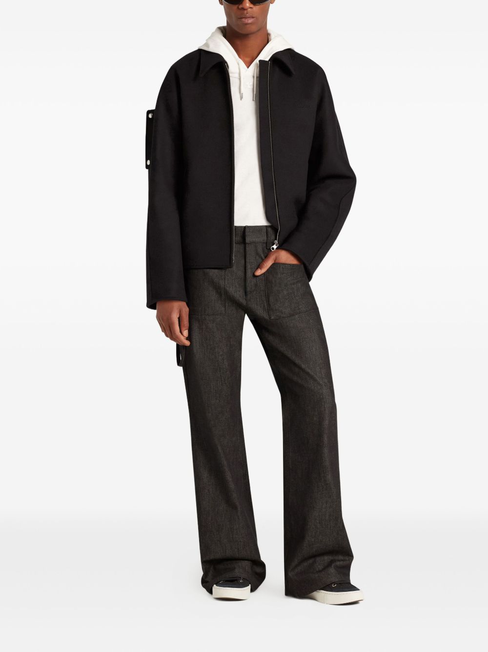 Pointed Collar Black Jacket