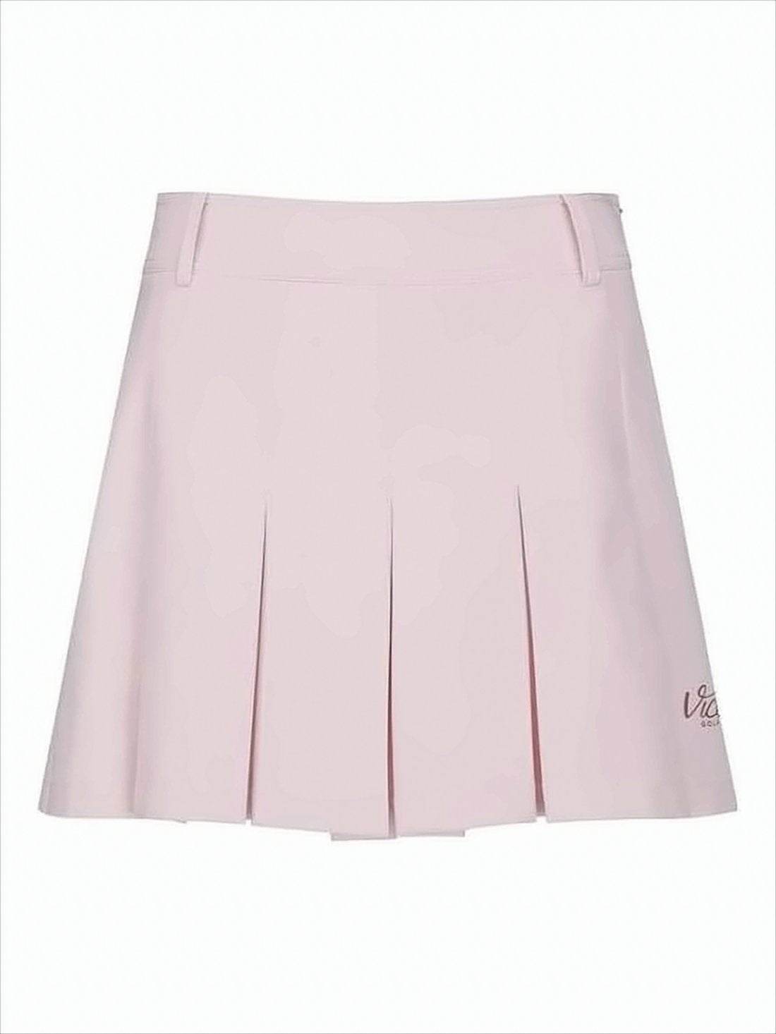 Pleated Mini Skirt with Integrated Shorts and Logo Detail