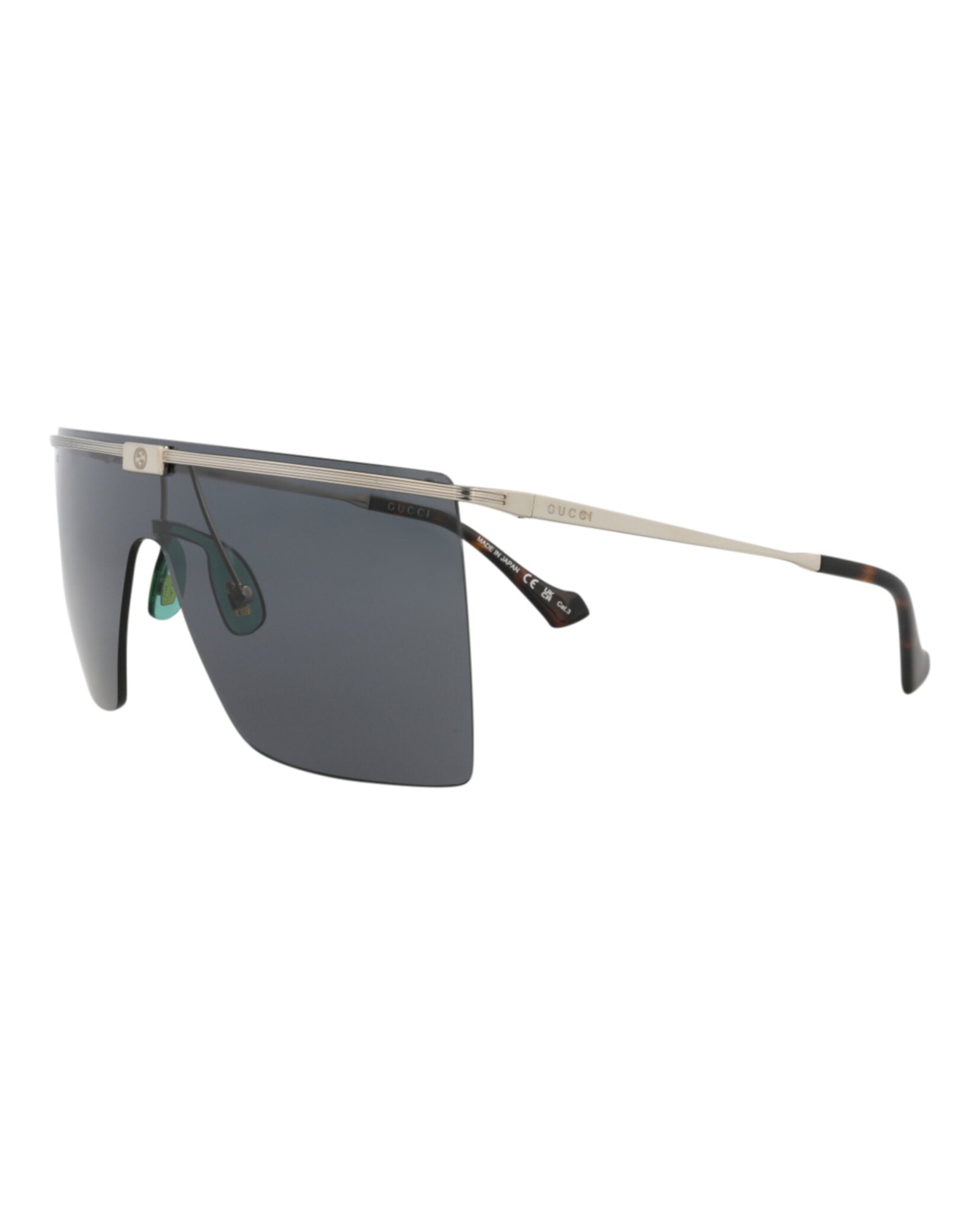 Shield-Frame Metal Sunglasses