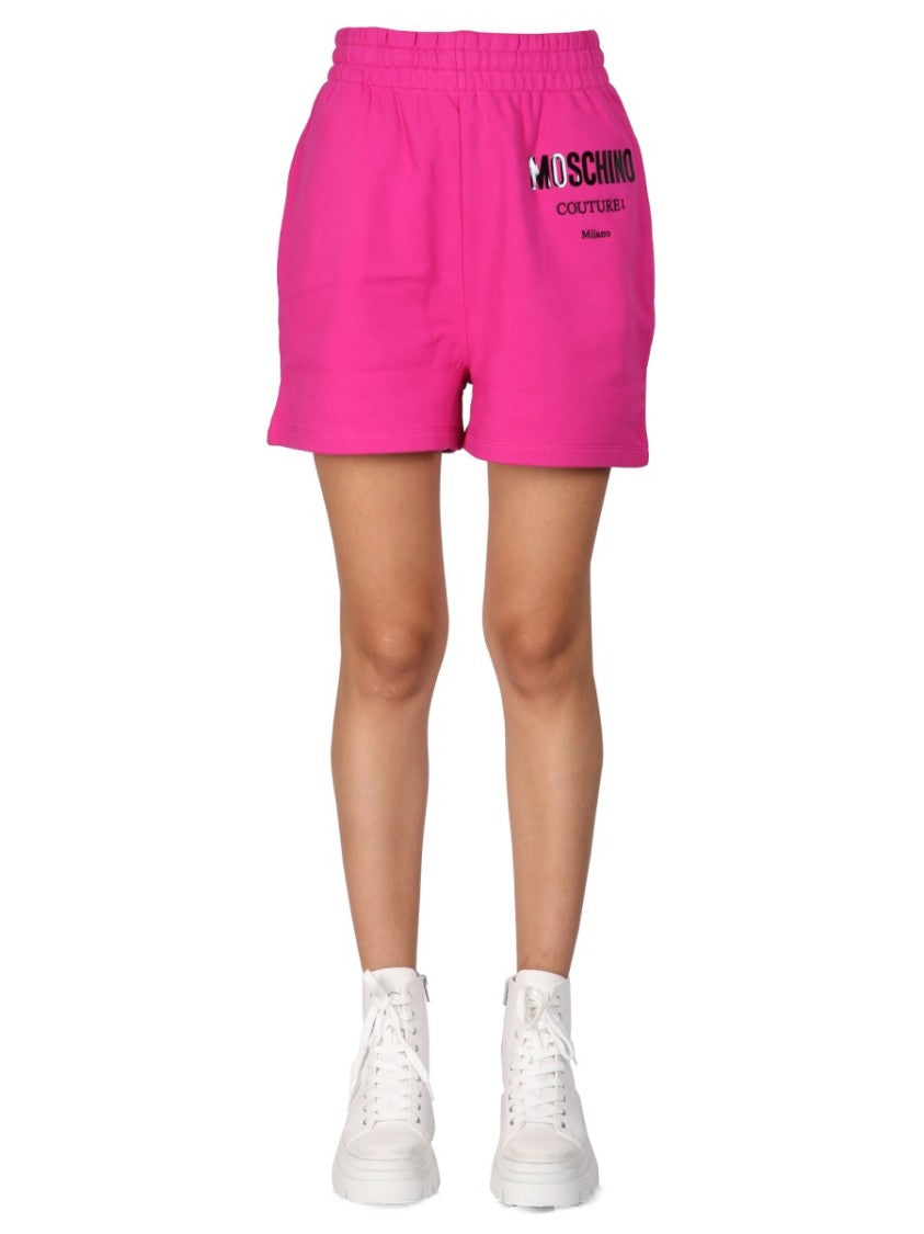 Pink Shorts With Vinyl Logo Detailing