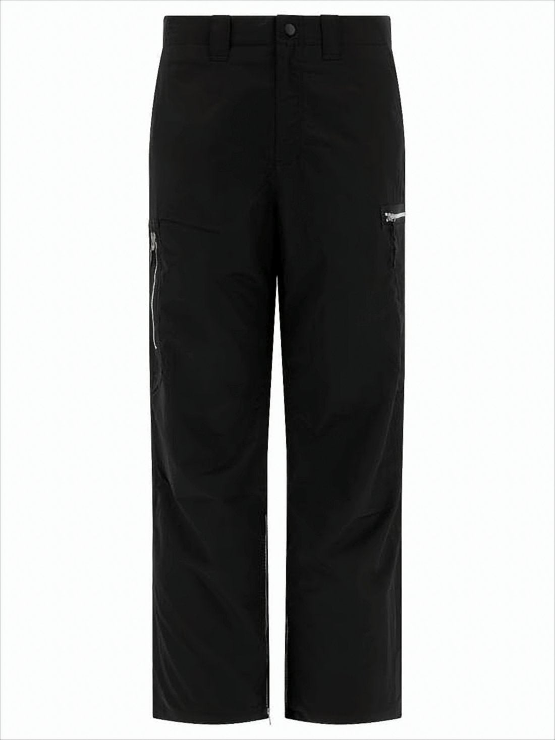 Black Straight Pants with Zip Detail