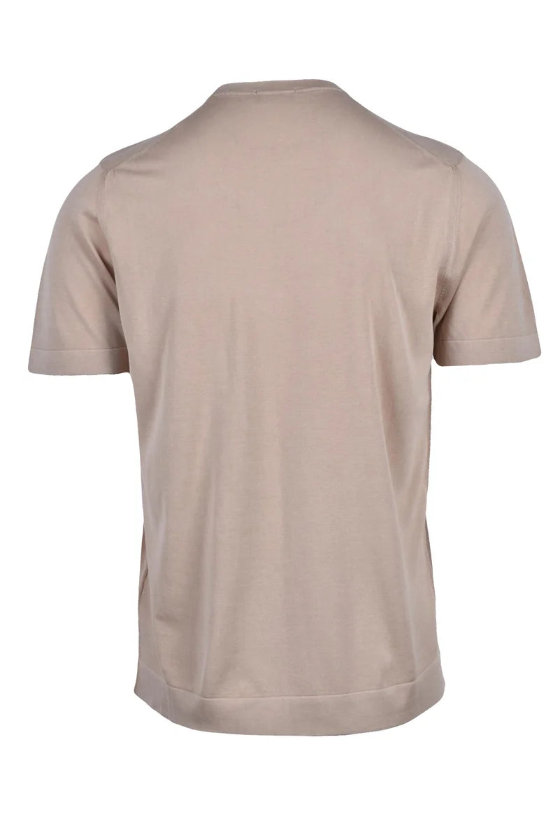 Cotton Crewneck Top - Beige