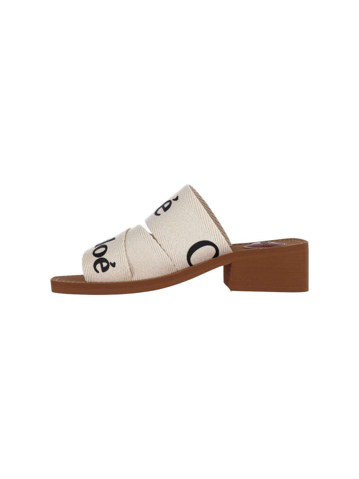 Slip-On Linen Sandals with Contrast Logo Detailing