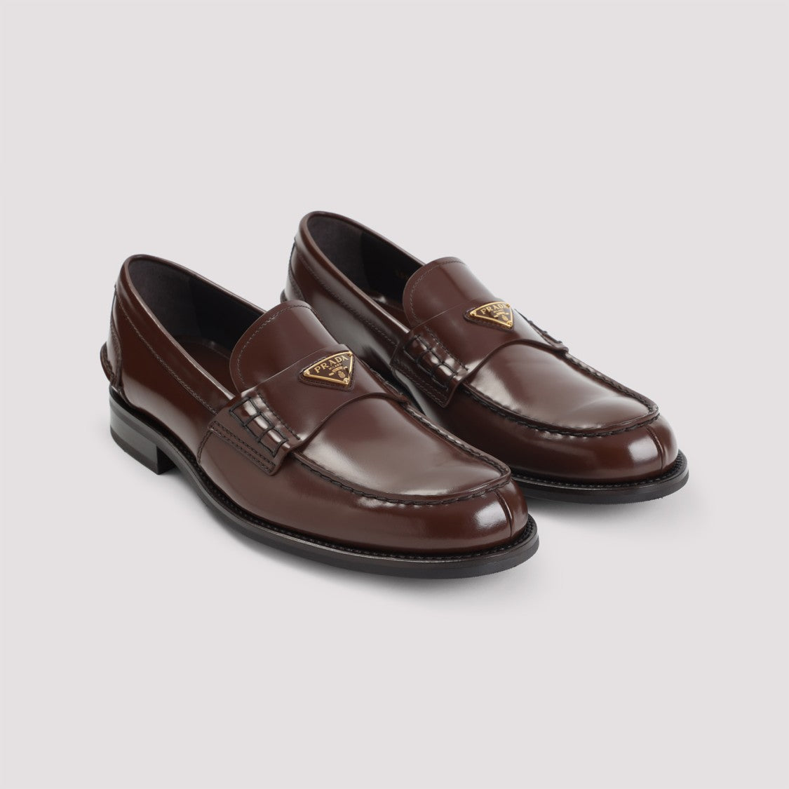 Brown Brushed Calf Leather Loafers