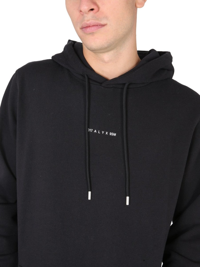 Black Hoodie With Drawstring Hood