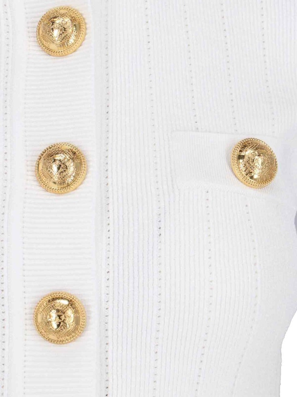 Decorative Button' Cardigan – White