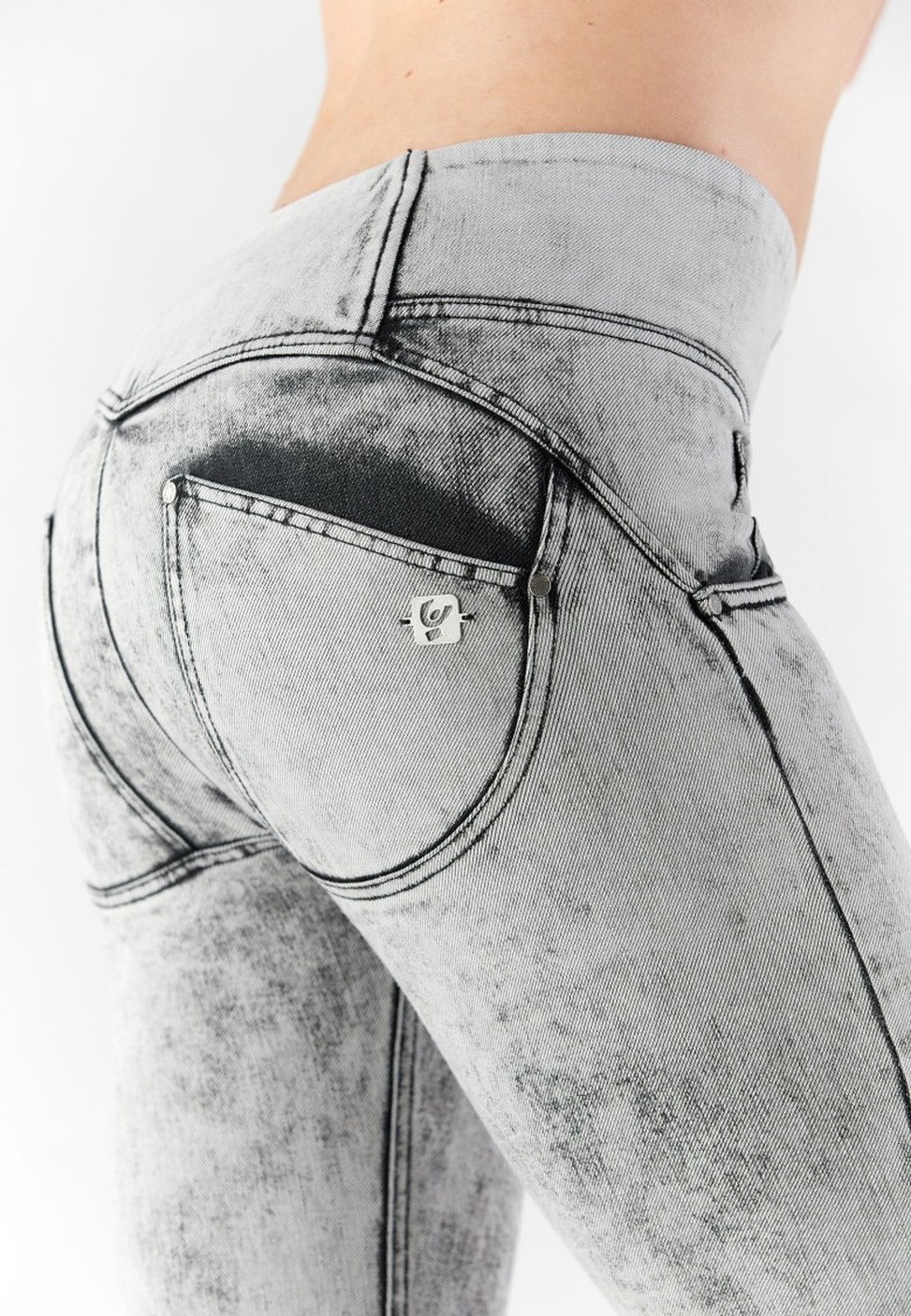 Slim-Fit Grey Push-Up Pants