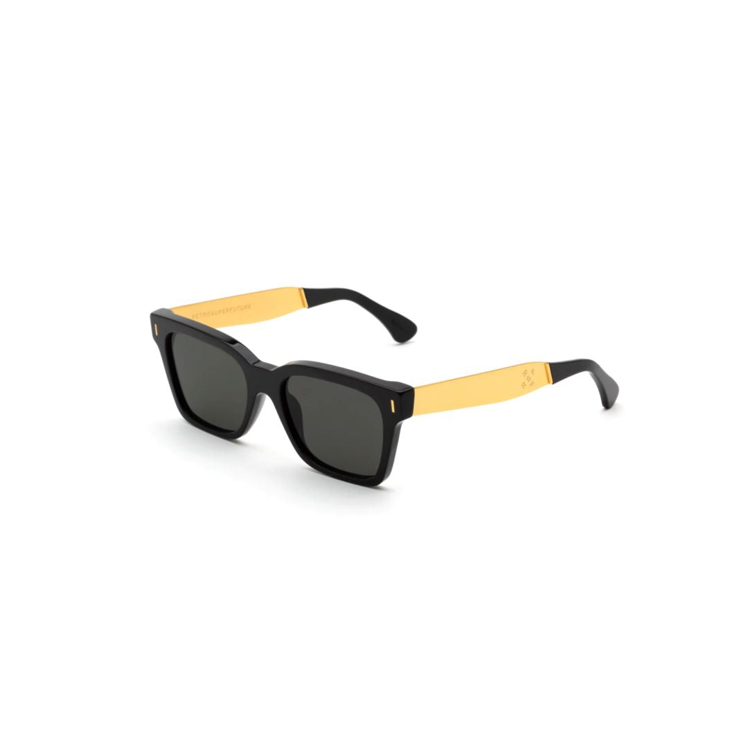 America Francis Black Rectangular Black Sunglasses