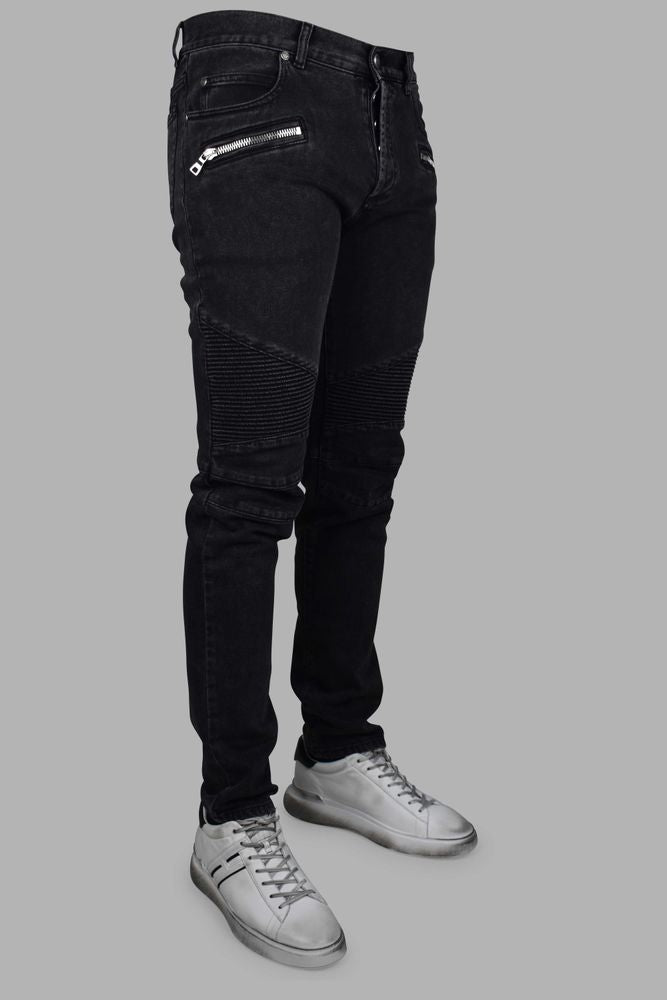 Skinny Black Jeans With Washed Effect