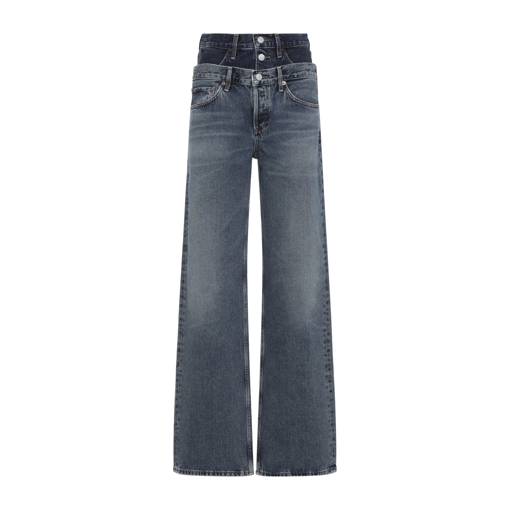 High-Waisted Wide-Leg Jeans With Vintage Wash