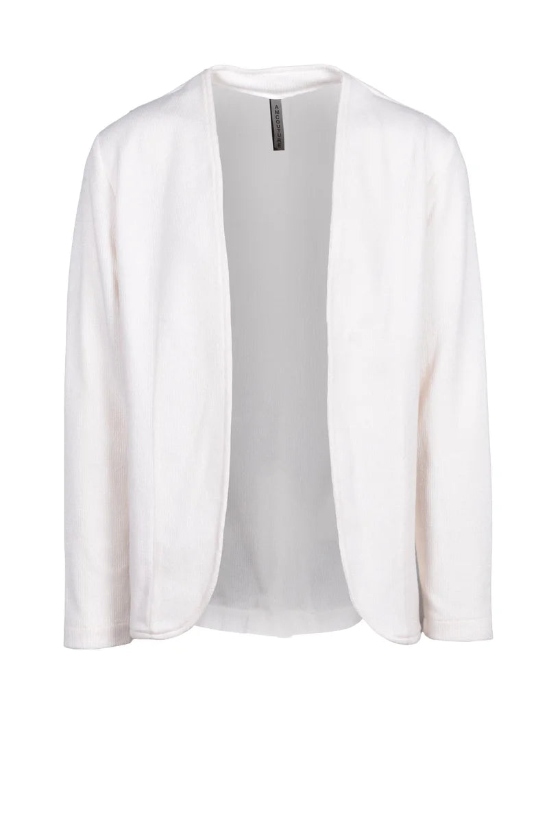 Knit Cotton Stretch Blazer - White