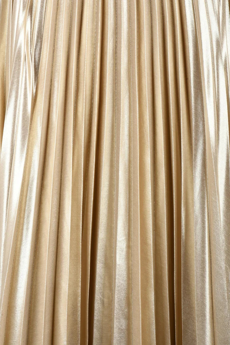 Pleated Maxi Skirt - Gold