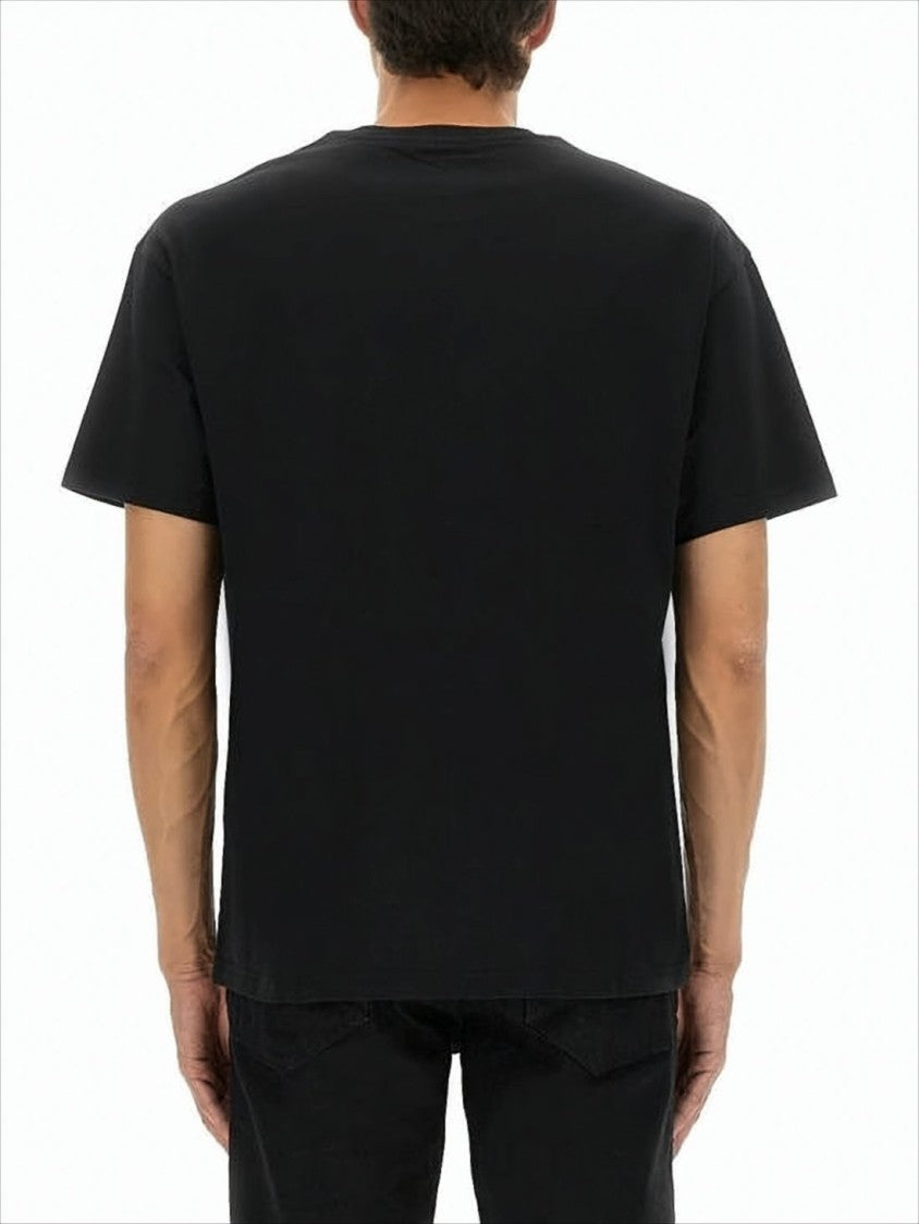 Short-Sleeve Black T-Shirt with Subtle Logo Detail
