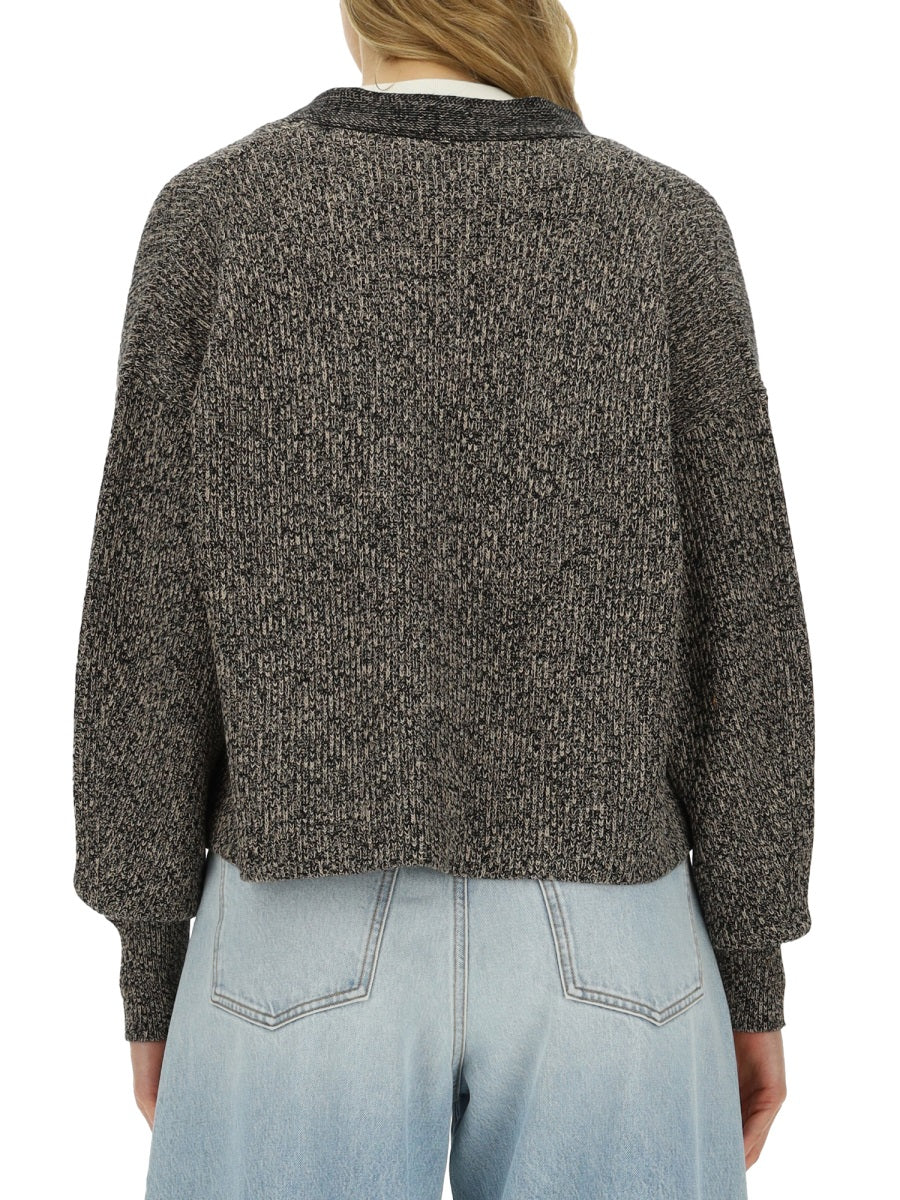 Chunky Knit Maxi Cardigan With Deep V-Neckline