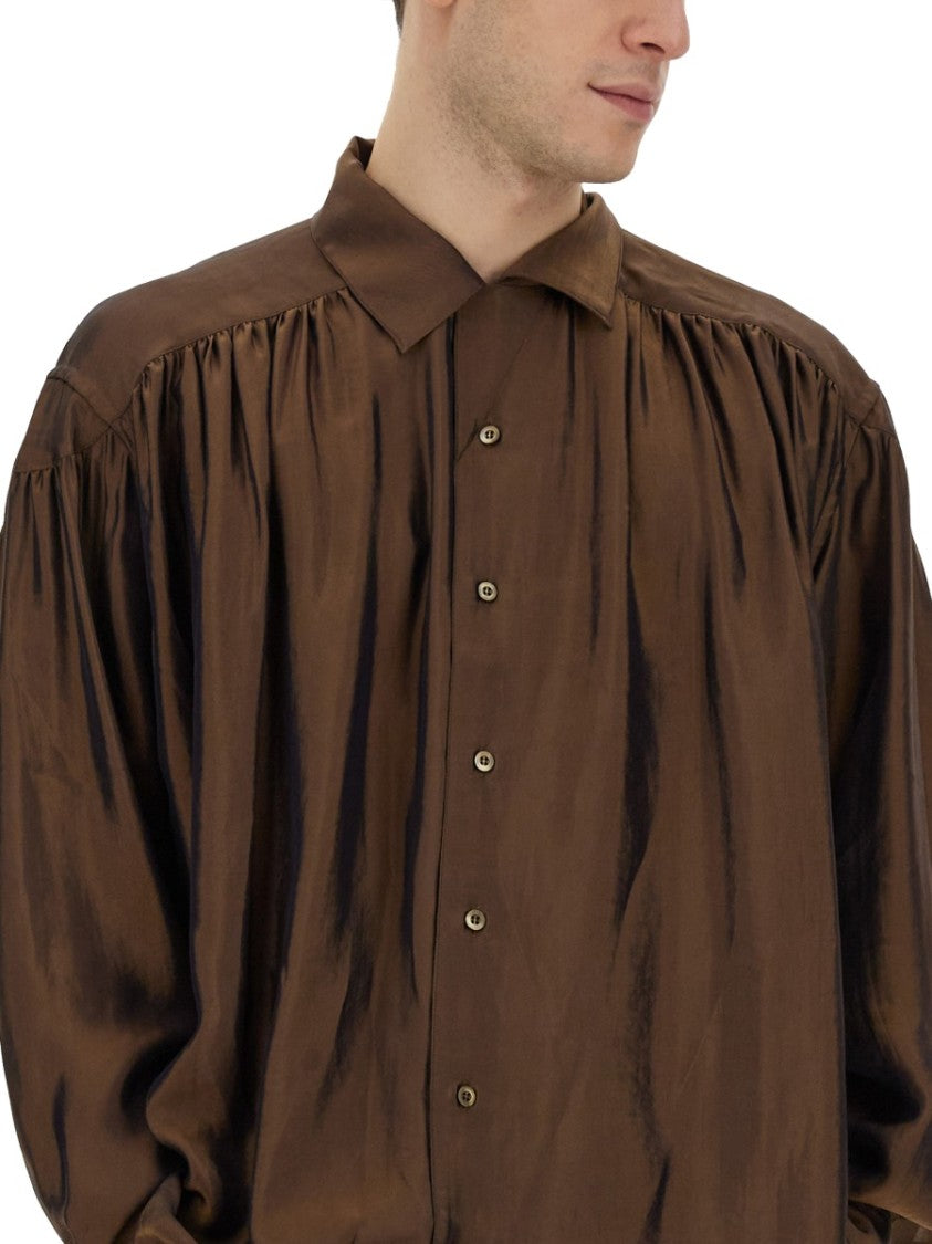 Relaxed Fit Brown Oversize Shirt