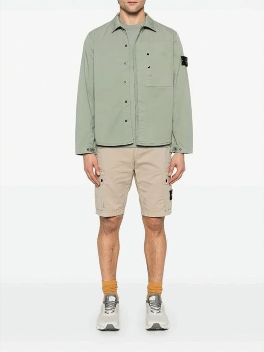 Long-Sleeve Shirt with Concealed Button Placket