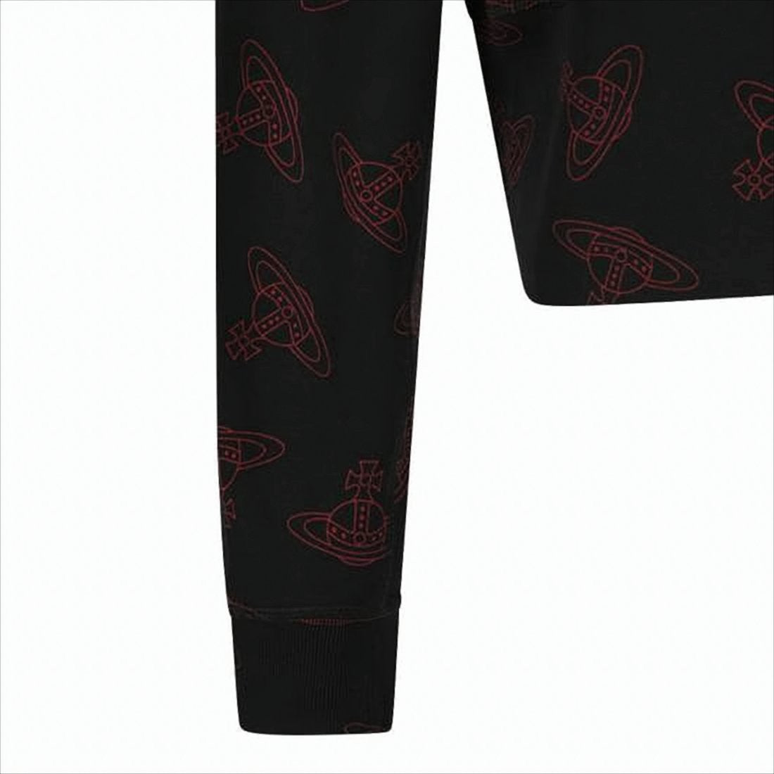 Long-Sleeve Black Shirt with Embroidered Orb Emblem