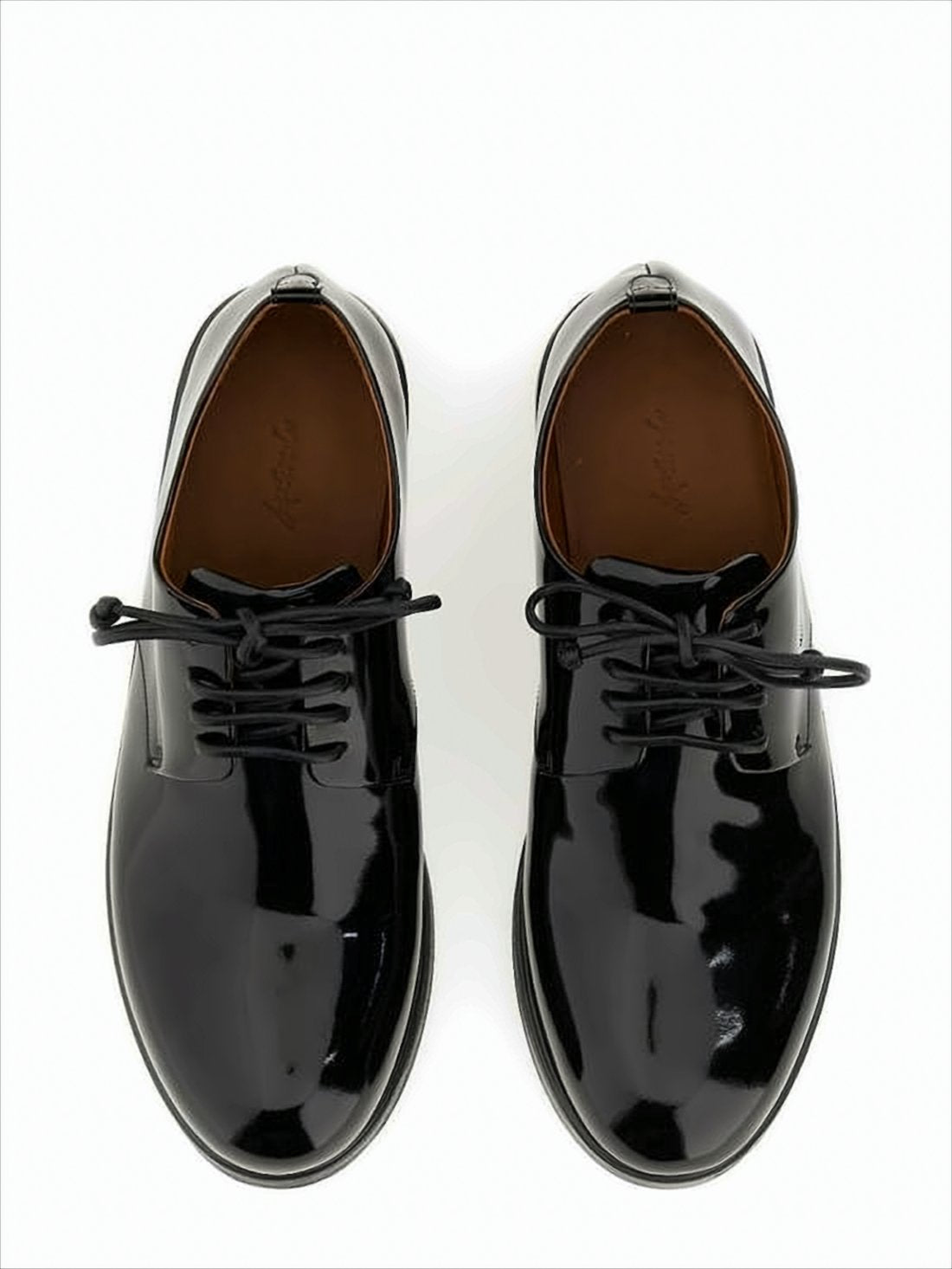 Glossy Black Lace-Up Dress Shoes