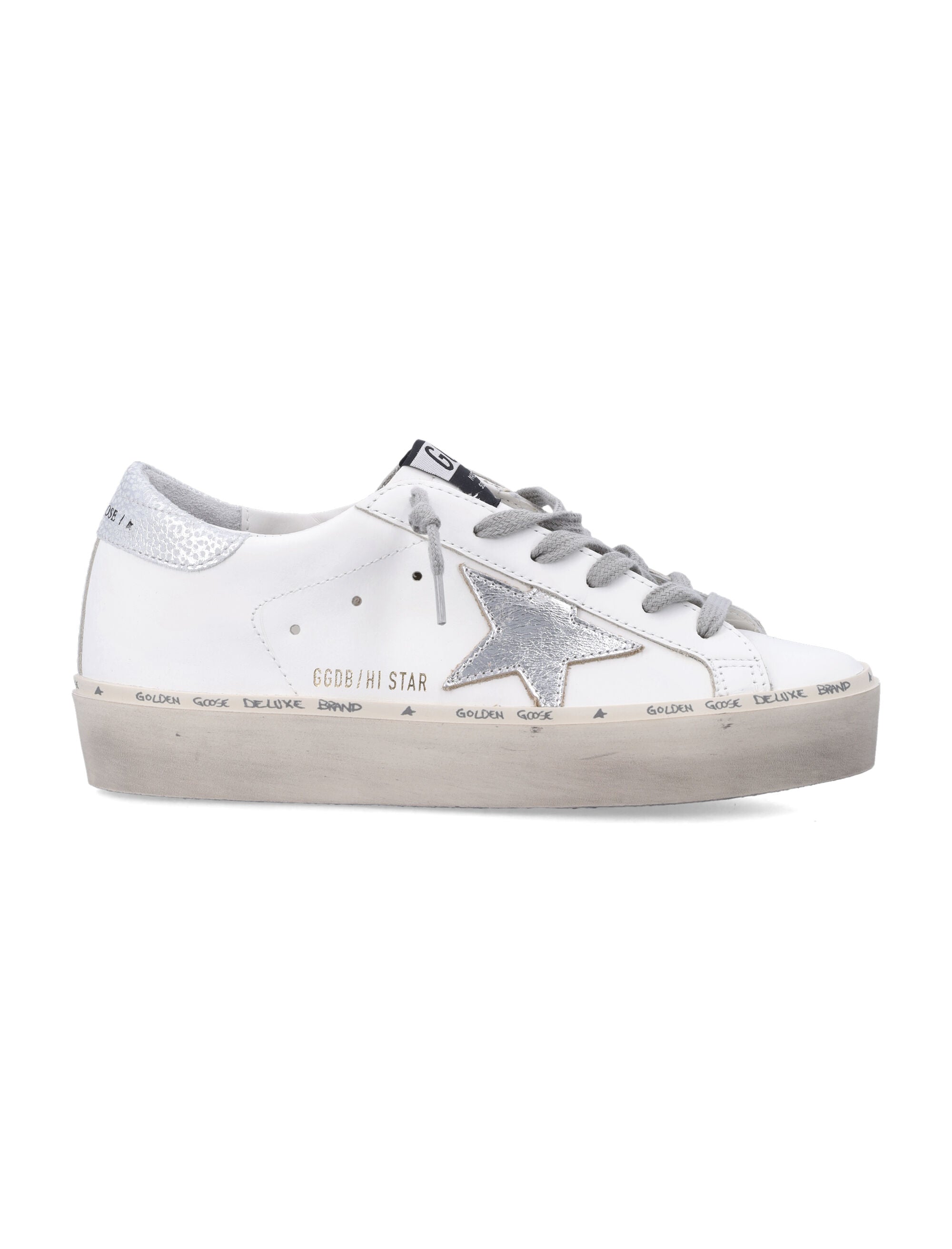 Low-Top Vintage-Inspired Leather Sneakers with Metallic Accents