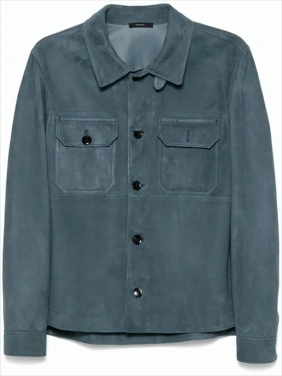 Structured Smooth Leather Jacket with Classic Collar