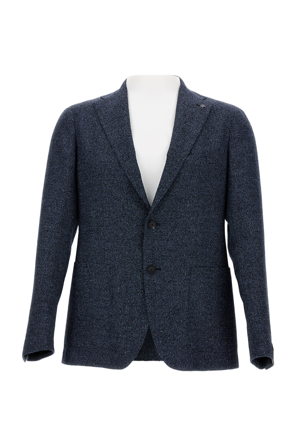 Tailored Single-Breasted Jacket with Textured Fabric