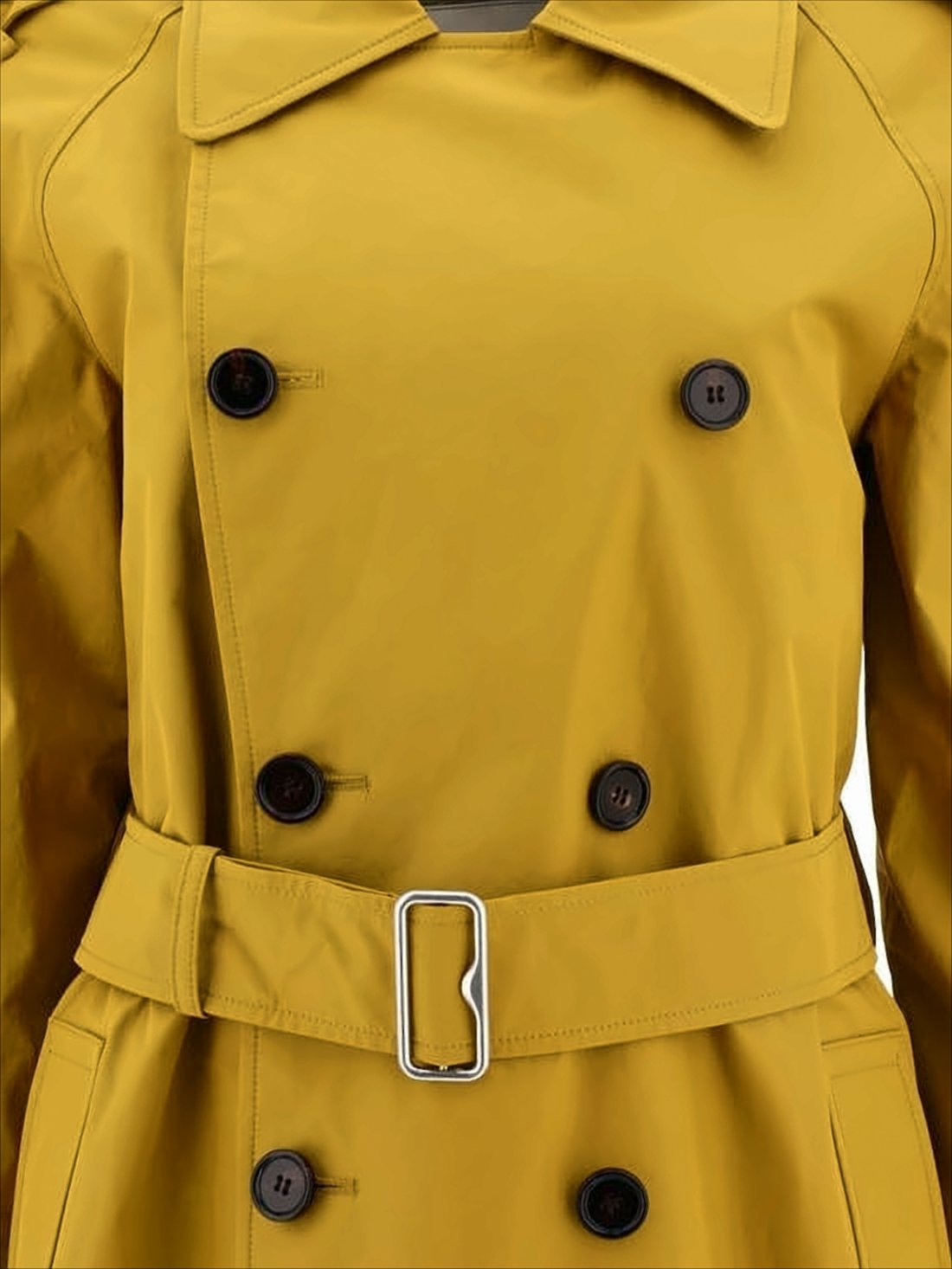 Classic Double-Breasted Trench Coat with Belted Waist