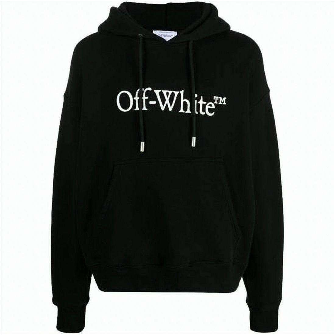 Classic Black Pullover Hoodie with Bold White Logo