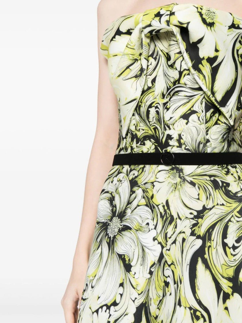 Sk Jet Black Strapless A-Line Dress