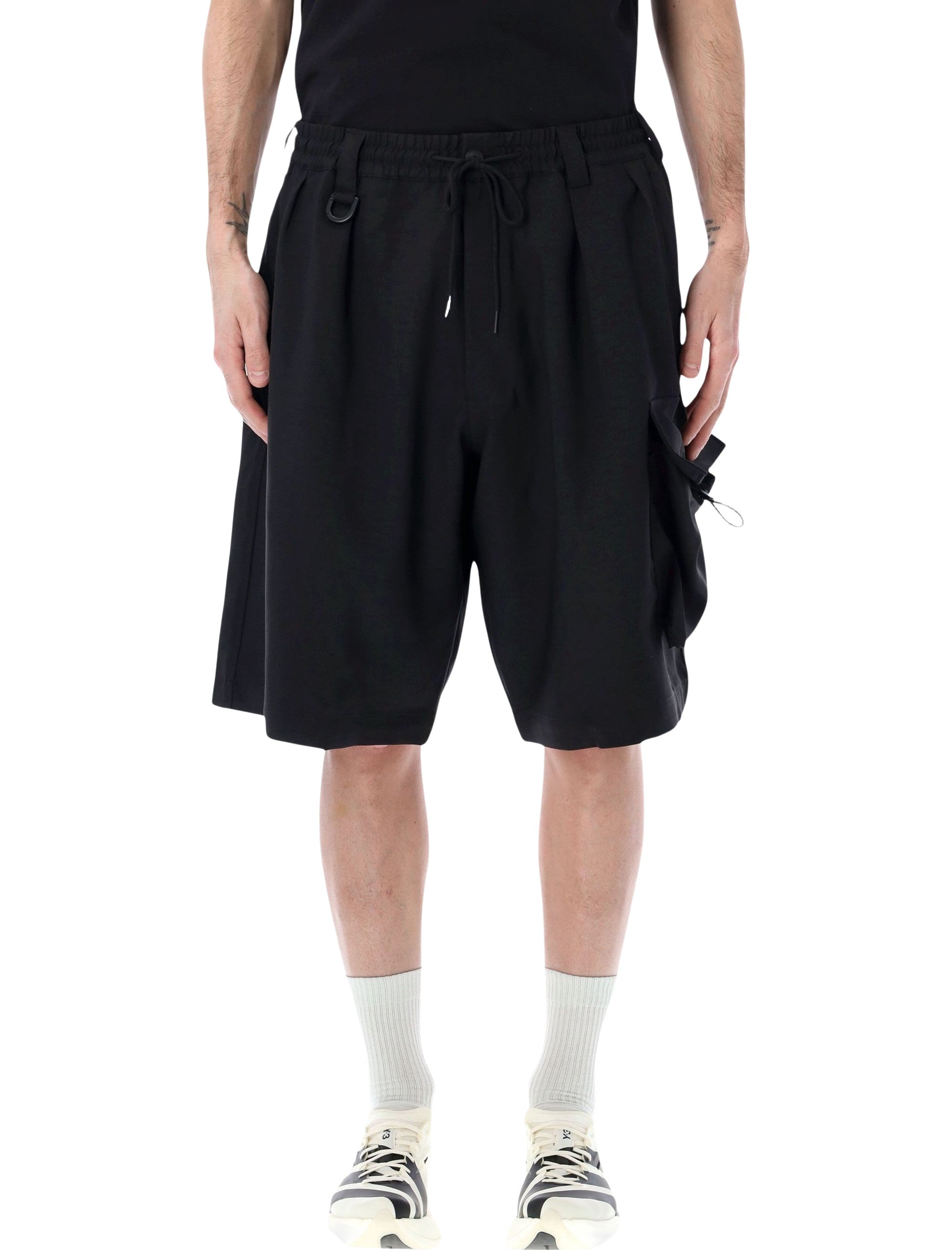 Sport Uniform Cargo Shorts with Elasticated Waistband and Flap Pockets