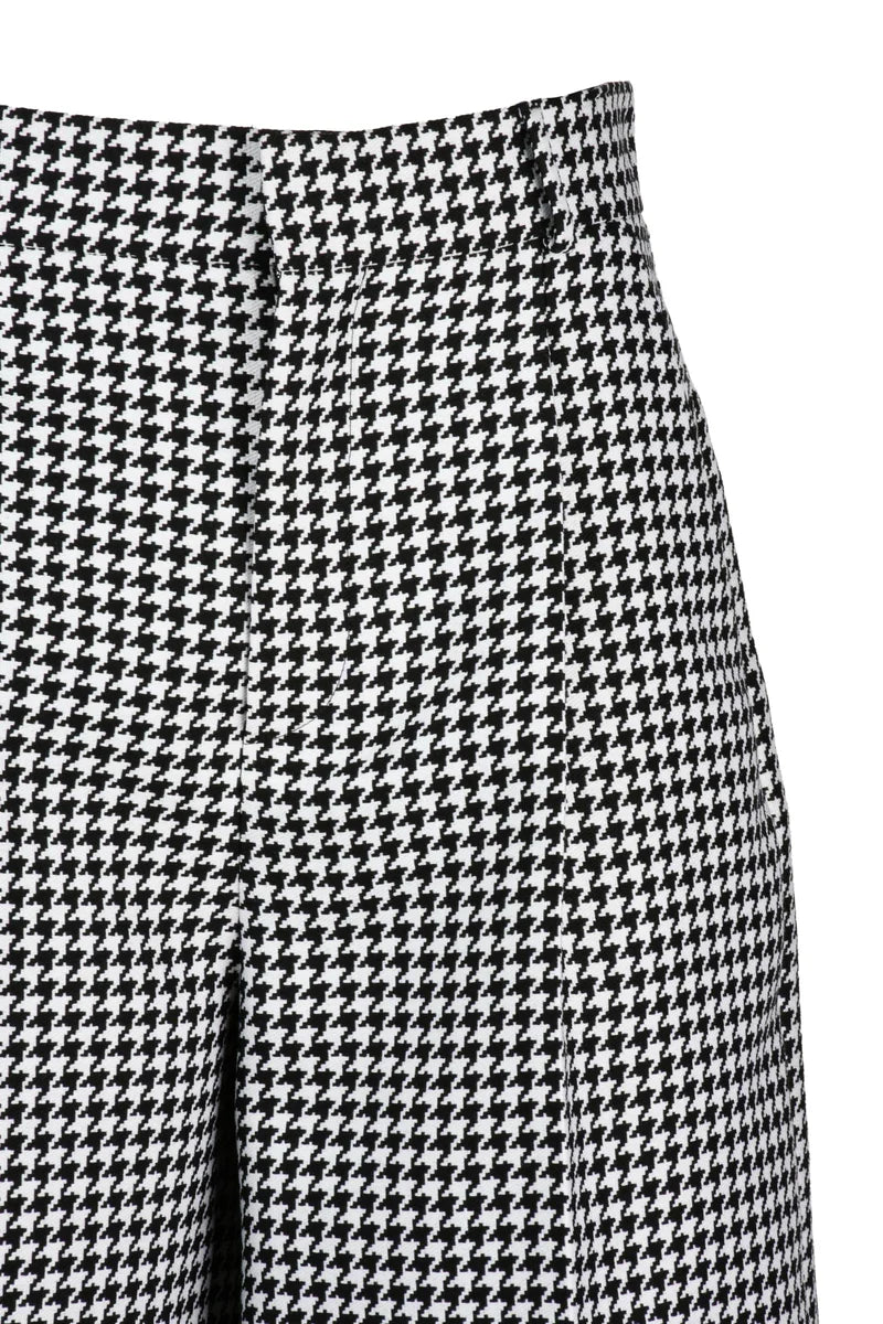 High Waist Bermuda Virgin Wool Elastane - White/Black